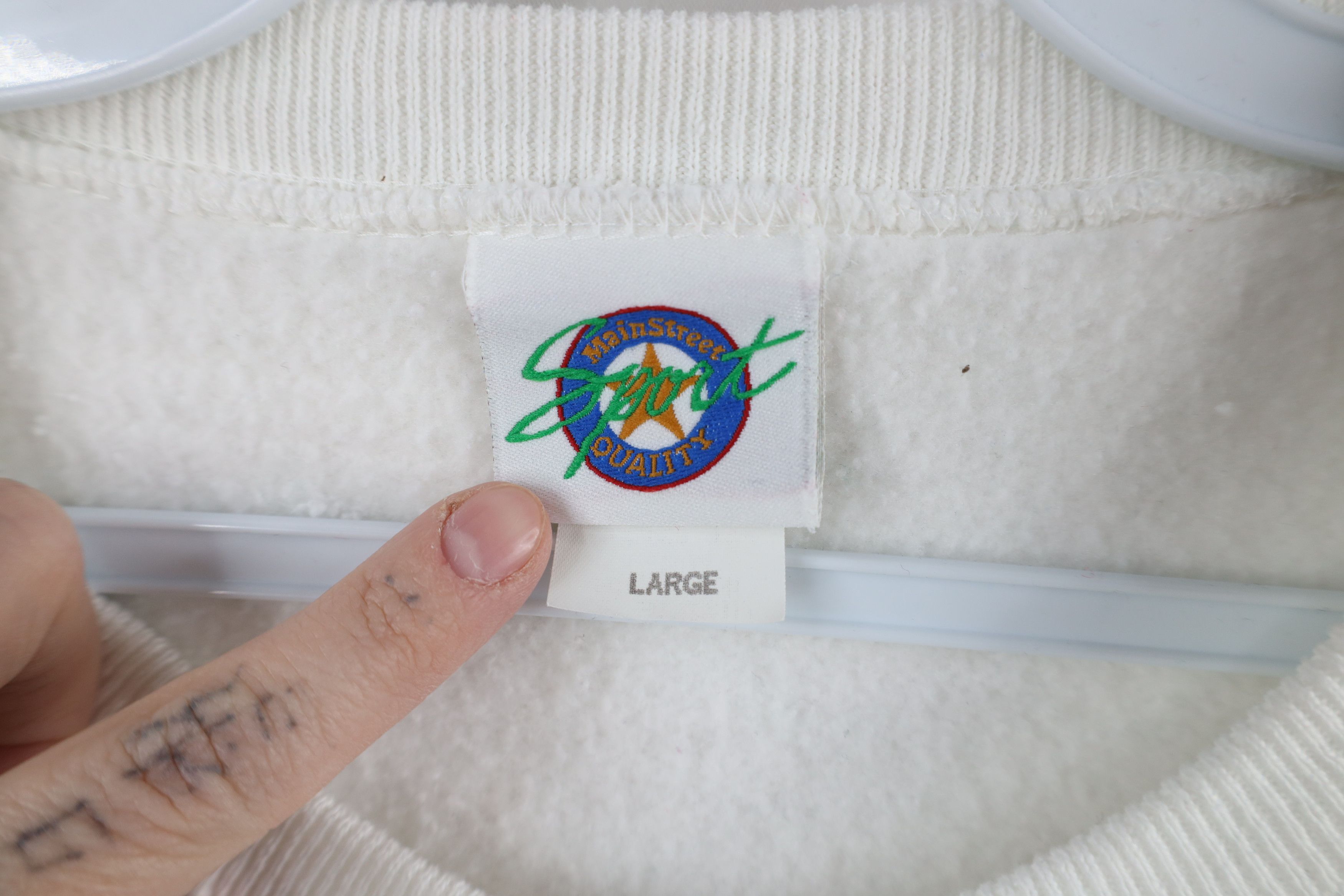 Vintage Vintage 90s Streetwear Blank Crewneck Sweatshirt White USA Size US L / EU 52-54 / 3 - 9 Thumbnail