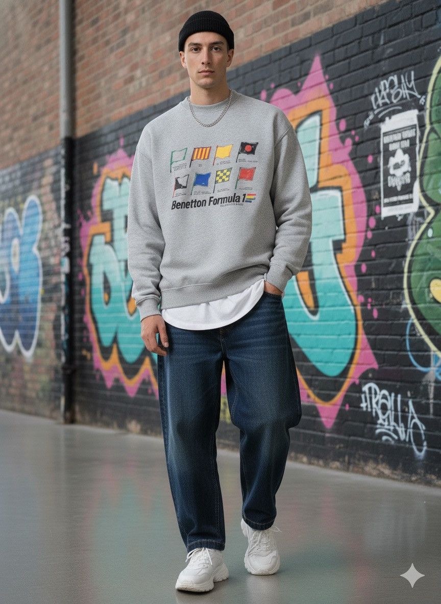 90s UNITED COLORS OF BENETTON FORMULA 1 RACING TEAM CREWNECK