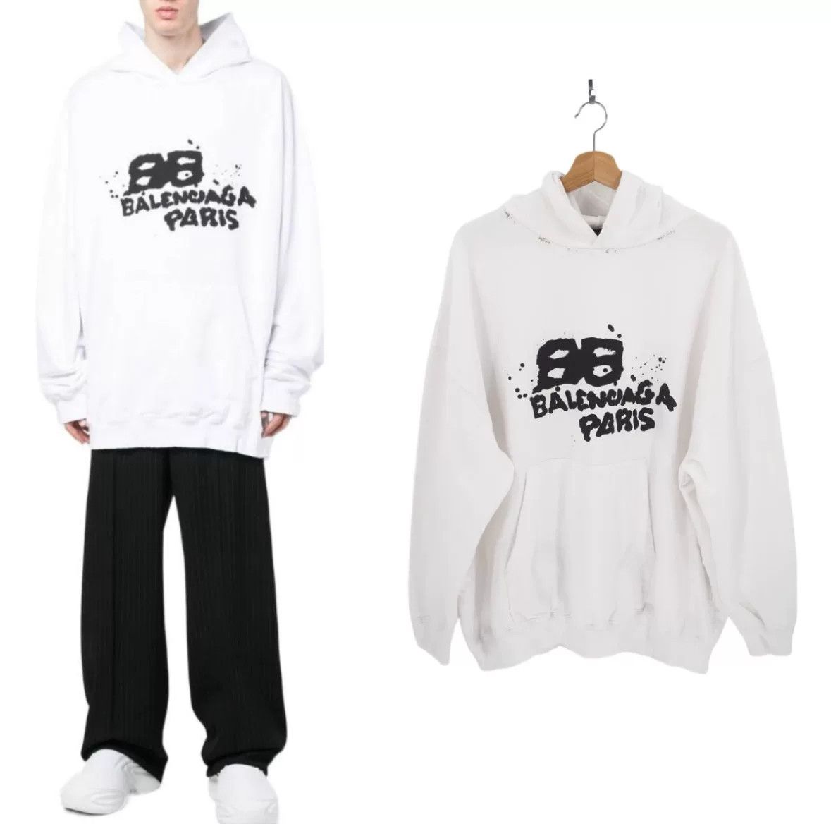 Balenciaga balenciaga hand drawn logo oversized hoodie Size US M / EU 48-50 / 2 - 1 Thumbnail