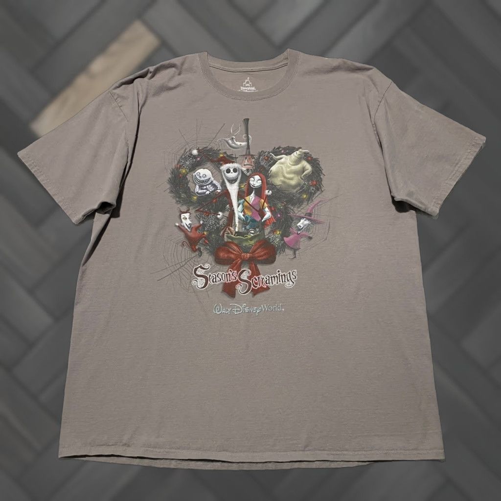 Disney VINTAGE Disney Nightmare Before Christmas Seasons Screamings Gray Graphic T-Shirt 2XL Size US XXL / EU 58 / 5 - 1 Thumbnail