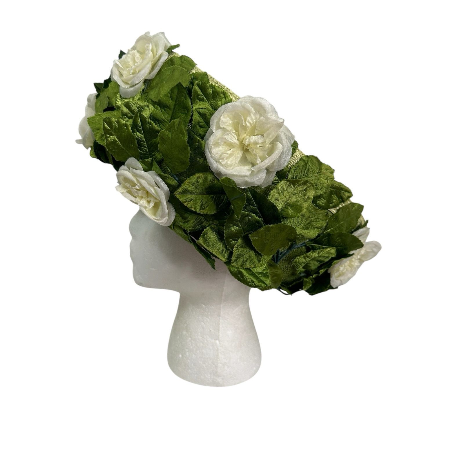Vintage Vintage Jack McConnell Boutique Green Floral Hat Size ONE SIZE - 8 Thumbnail