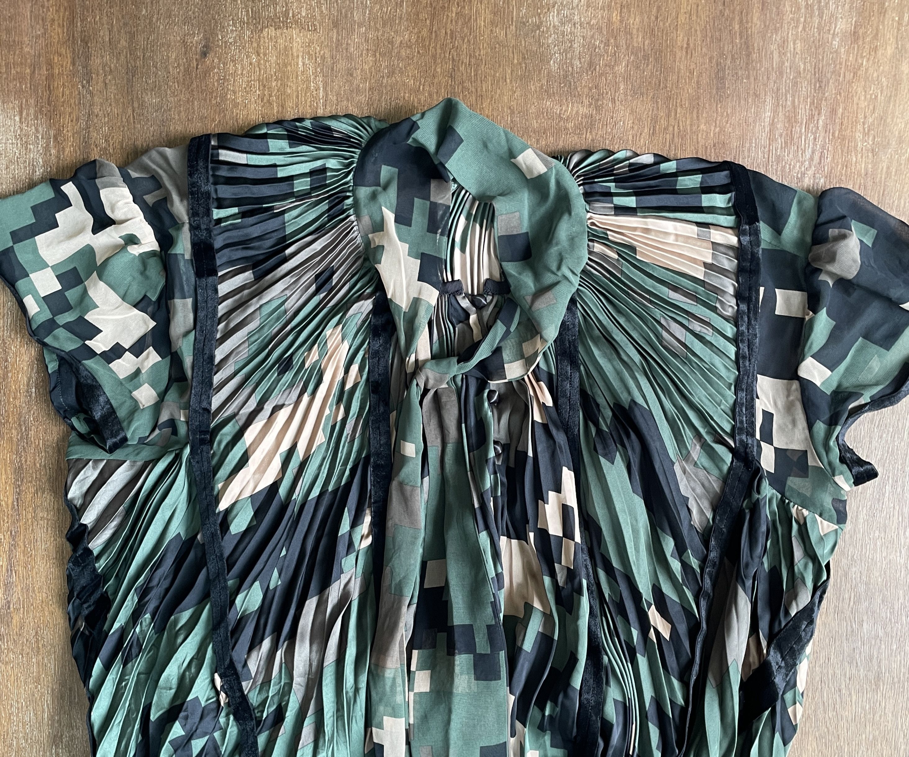 Sacai Sacai By Chitose Abe Pleated printed Silk Top Size US M / EU 48-50 / 2 - 2 Thumbnail