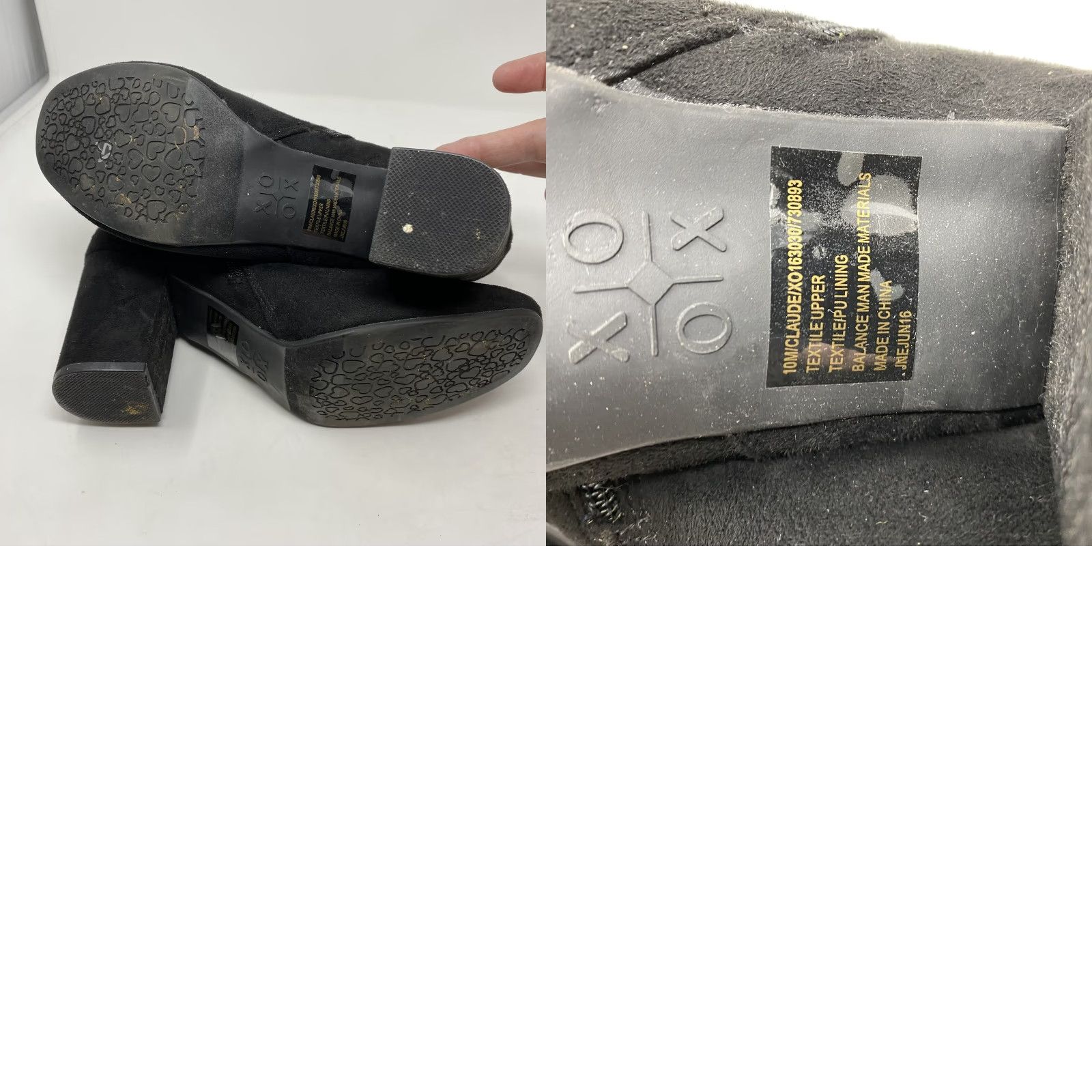 XOXO XOXO Claude Boots Women Black Bootie Knee High Zip Side Zip Wide Calf Block Heel 10M Styled Boot Size US 10 / IT 40 - 8 Thumbnail