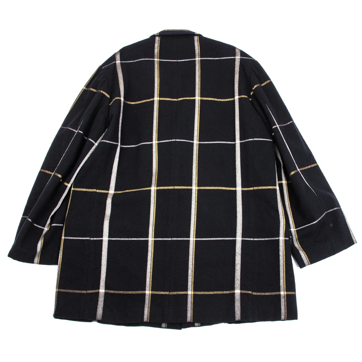 Yohji Yamamoto Yohji Yamamoto Fleece Wool Check Jacket Dark Navy Size US L / EU 52-54 / 3 - 13 Thumbnail
