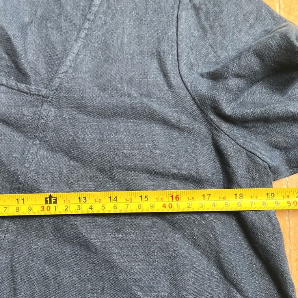 Vintage VINTAGE Cut Loose 100% Linen Boxy Lagenlook Dress Tunic 3/4 Sleeves Blue Women’s Size S Women Shirt Size S / US 4 / IT 40 - 6 Thumbnail