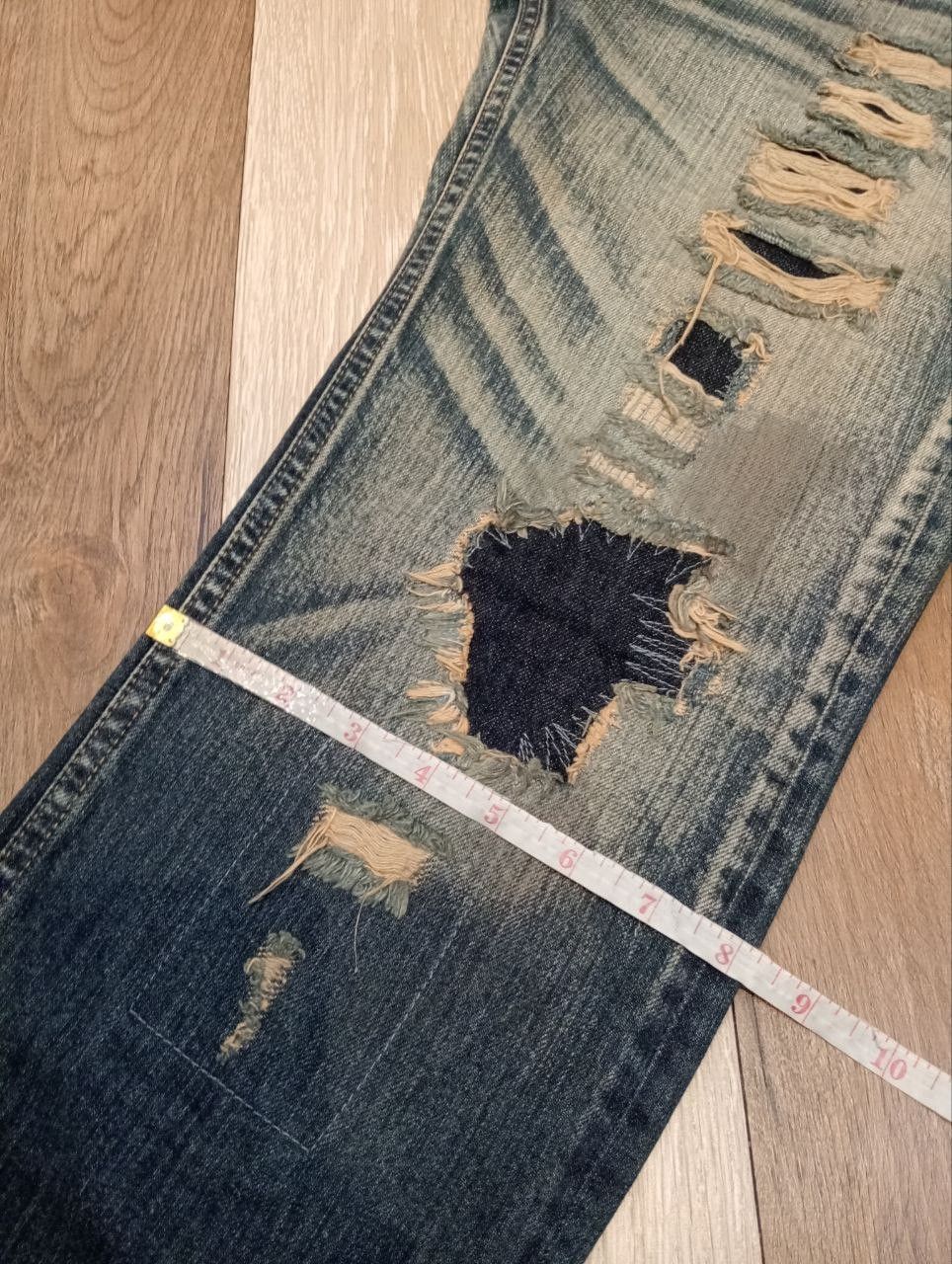 JACKROSE JACKROSE JAPAN BLUE DISTRESSED DENIM PANTS Size US 33 - 18 Thumbnail