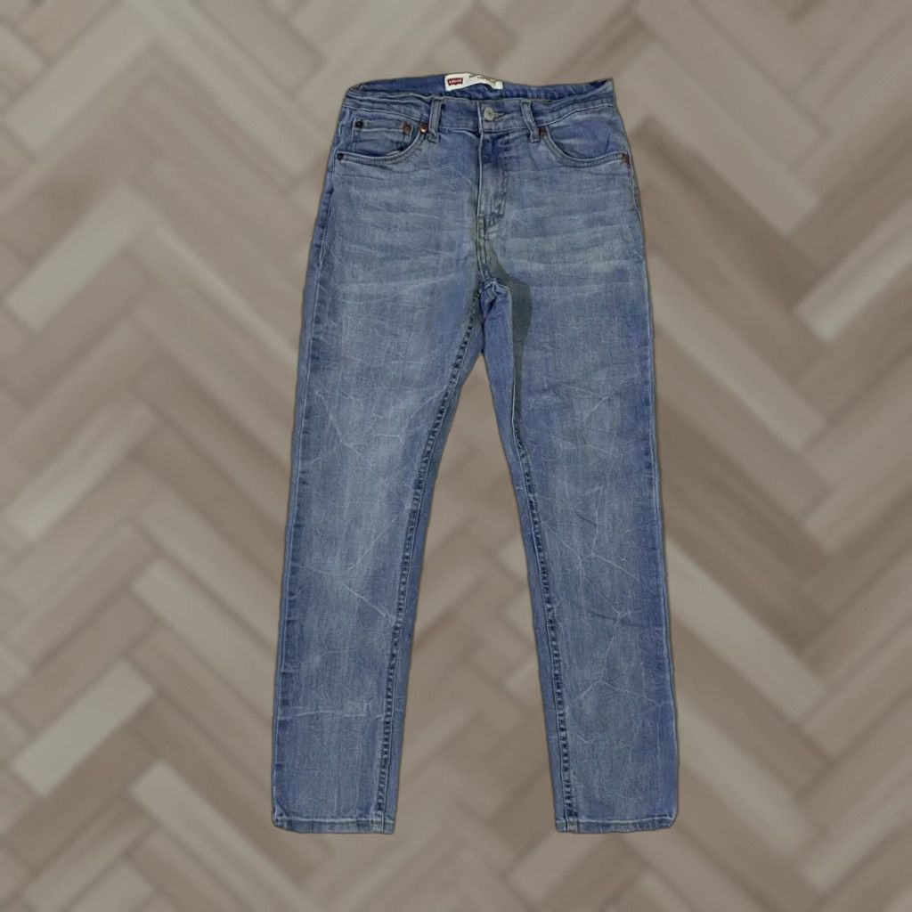 Levi's Levi's 502 Jeans Boys Regular Taper Medium Wash Blue Denim 28x28 Size 16 Reg 28in Inseam 5-Pocket Distressed Slimming Belt Loops VINTAGE No Size US 28 / EU 44 - 1 Thumbnail