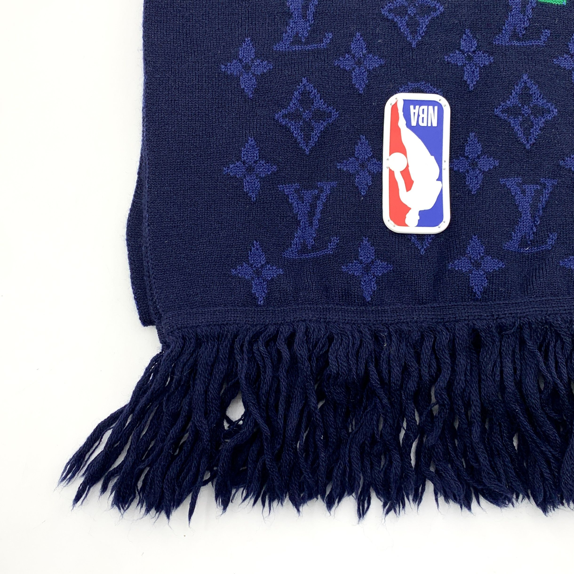 Louis Vuitton Louis Vuitton x NBA Wool Logo Scarf Navy (193×28 cm) Size ONE SIZE - 4 Thumbnail