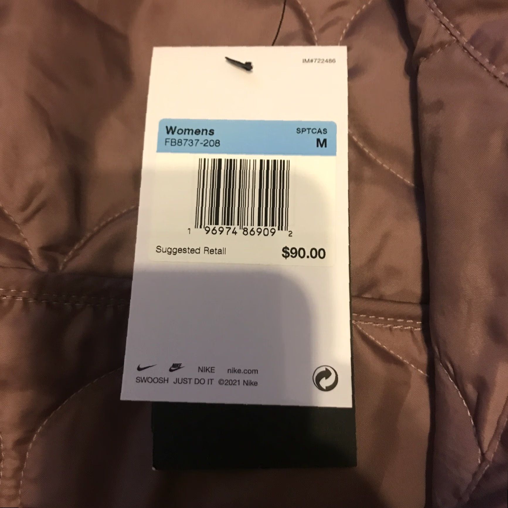 Nike Nike Quilted Vest Womens M Pink Nylon Polyamide Solid Button Vest Unisex Adults Fall Spring Winter Sports Size M / US 6-8 / IT 42-44 - 4 Thumbnail
