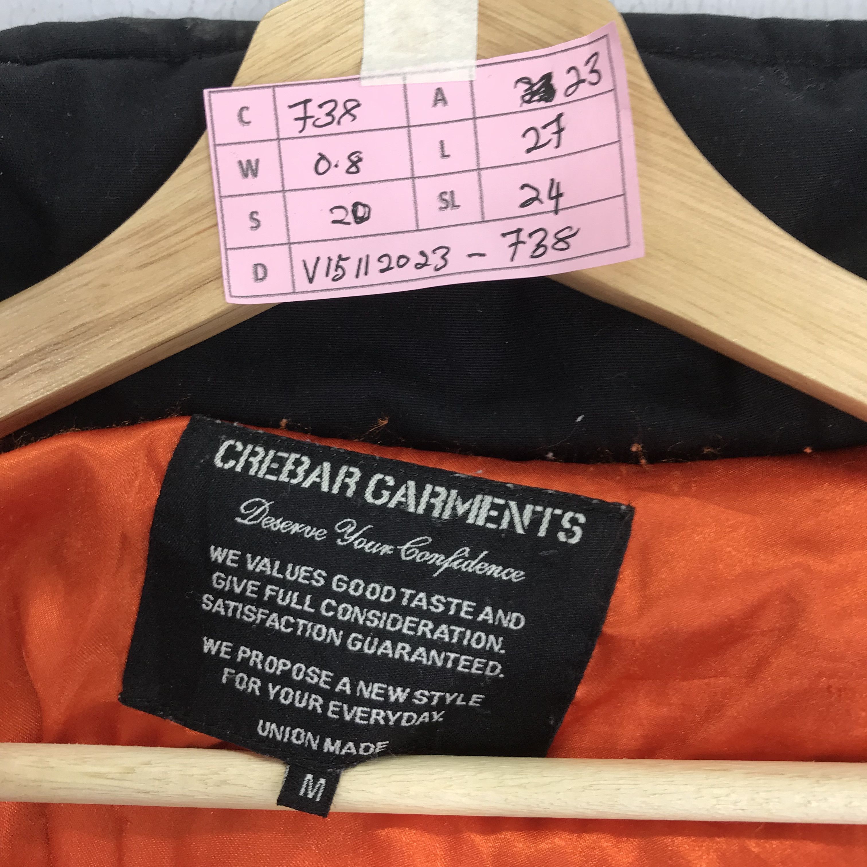 Japanese Brand Vintage Crebar Garments Union Made Black Bomber Jacket Size US M / EU 48-50 / 2 - 10 Thumbnail
