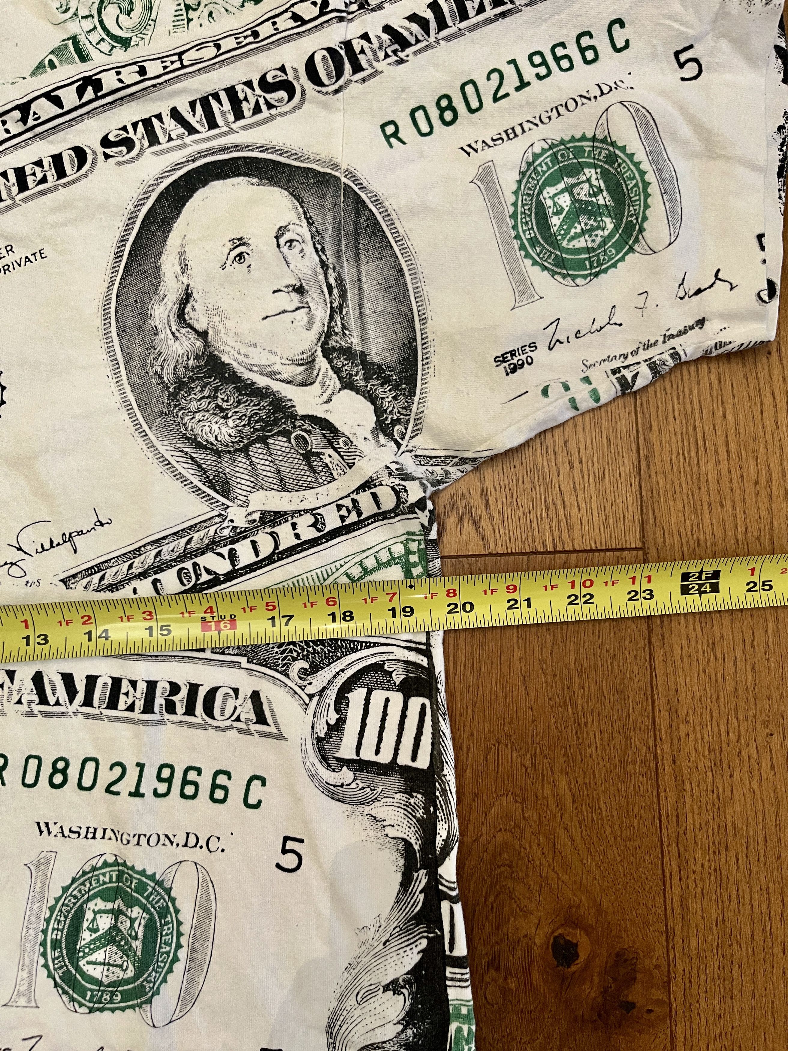 Vintage Vintage 1990 Hundred Dollar Bill AOP Single Stitch USA L Size US L / EU 52-54 / 3 - 4 Thumbnail
