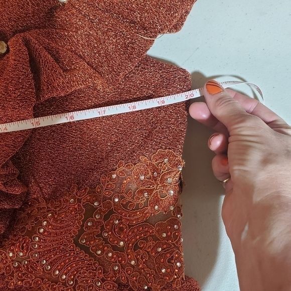 Vintage Bee Queen by Reseda Maxi Event Embellished Fall Orange Sz 12 Size XL / US 12-14 / IT 48-50 - 8 Thumbnail