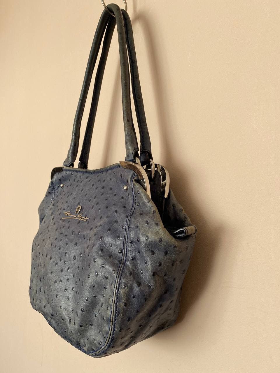 Etienne Aigner Etienne Aigner Shoulder Bags Blue ostrich leather Size ONE SIZE - 4 Thumbnail