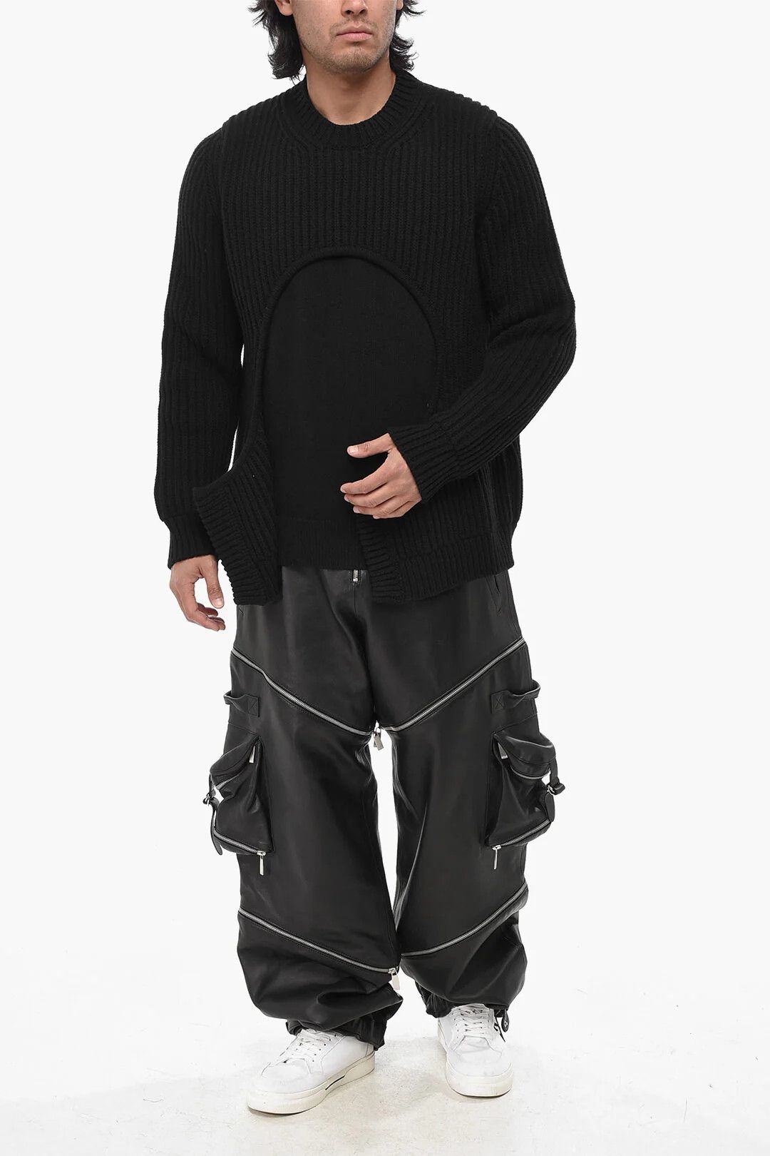 Off-White og1mm0526 Cotton Blend Sweater in Black Size US S / EU 44-46 / 1 - 4 Thumbnail