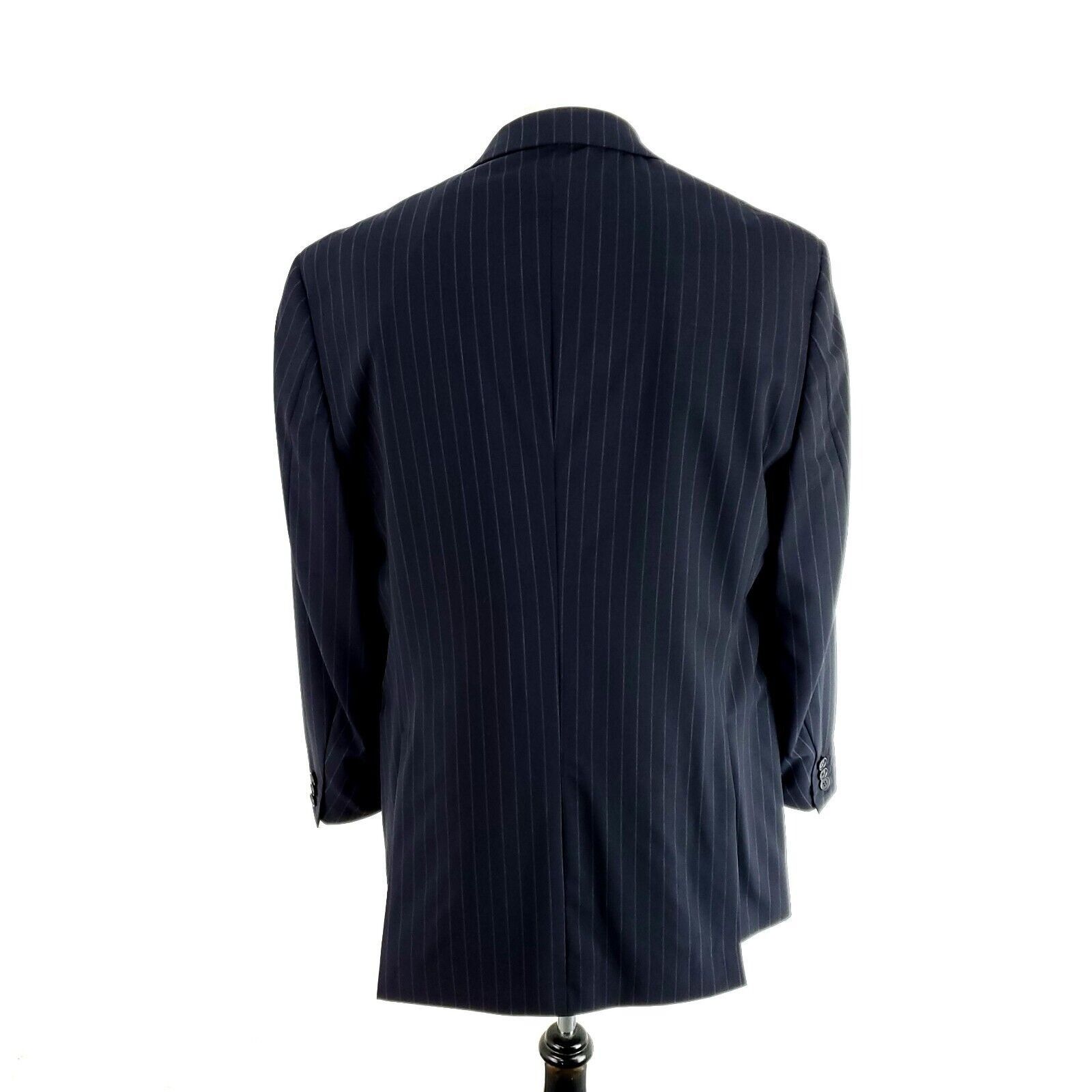 Tommy Hilfiger Tommy Hilfiger Wool 3 Button 2 Piece Suit 40R Blue Striped 3 Size 40R - 6 Thumbnail