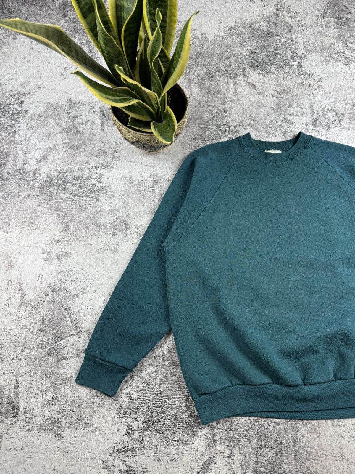 Fruit Of The Loom × Vintage Fruit of The Loom USA Blank 90s Hoodie Sweatshirt Pullover Size US XL / EU 56 / 4 - 2 Thumbnail