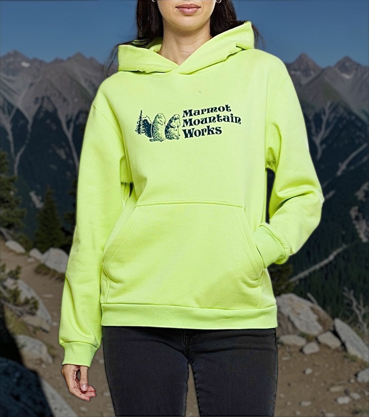 Marmot Marmot Women’s Green Mountain Works Print Hoodie Sz L Size L / US 10 / IT 46 - 1 Thumbnail