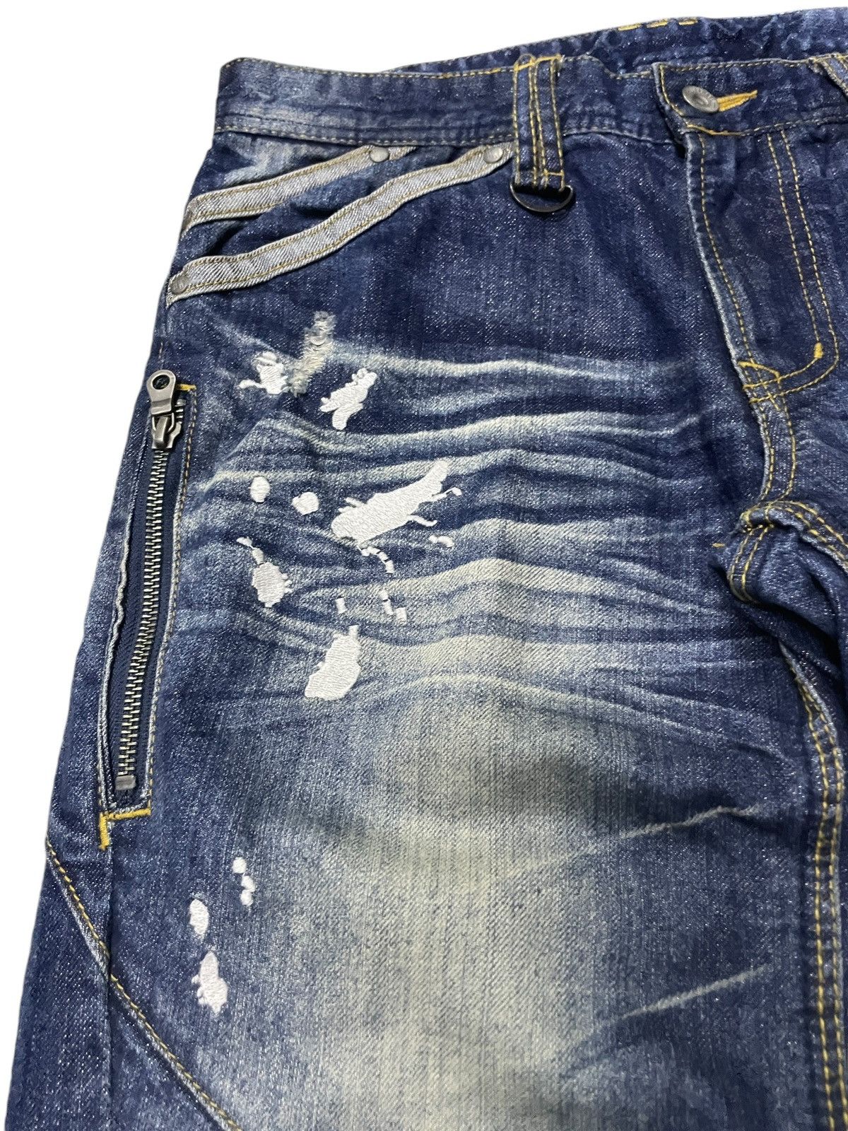 HIDEAWAYS × Hysteric Glamour Hideaways Nicole Heavy Whiskers Shiny Blue Flared Jeans Size US 30 / EU 46 - 8 Thumbnail