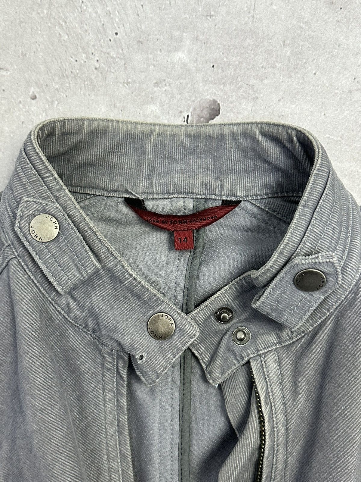 John Richmond × Vintage Vintage John Richmond Corduroy Grey Jacket Size L / US 10 / IT 46 - 10 Thumbnail