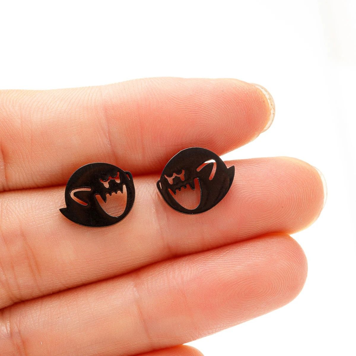 Jewelry Funny Ghost Stud Earrings Charm Stainless Earring Gift Size ONE SIZE - 1 Thumbnail