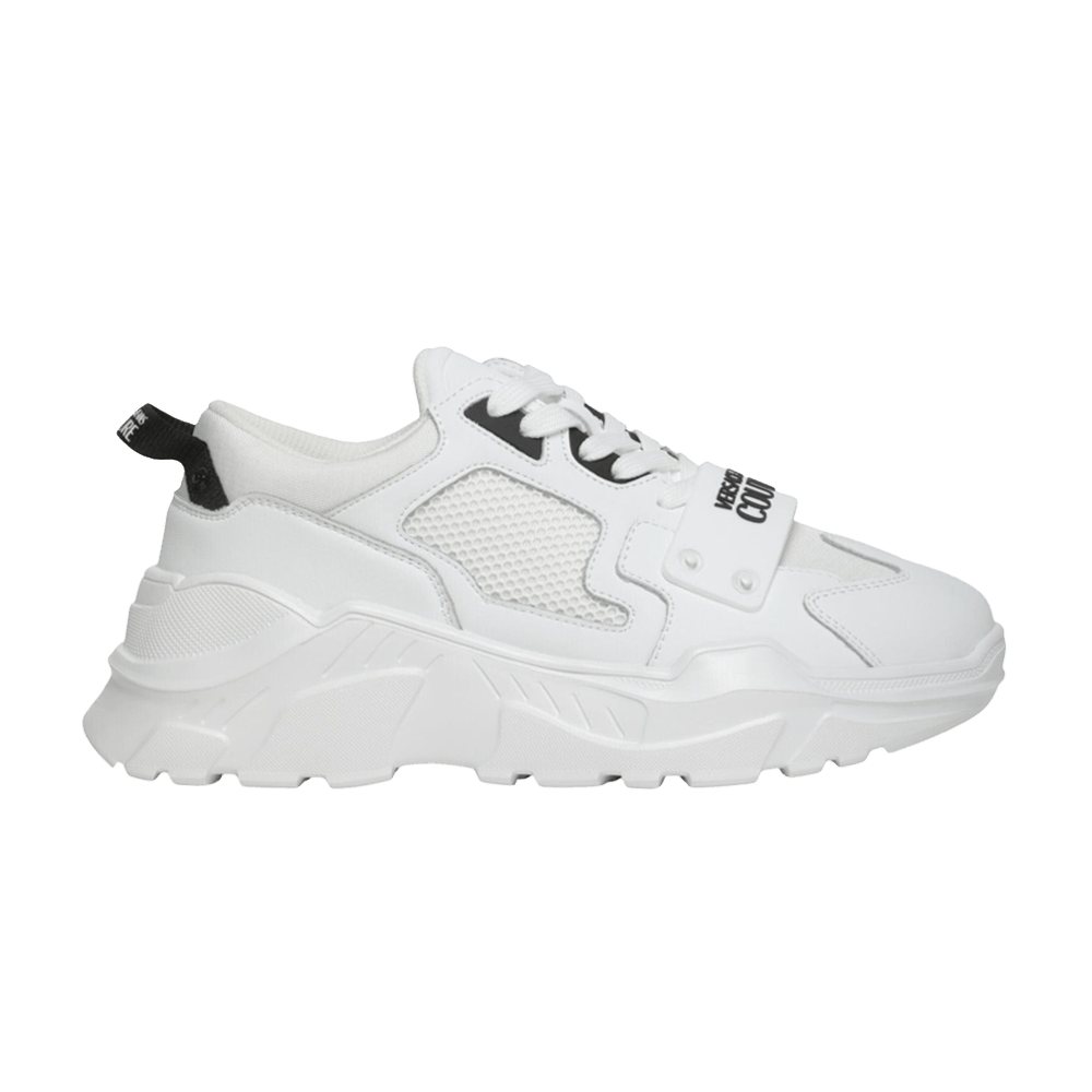 NEW! VERSACE Chain Reaction Bluette 2 white mesh suede chunky