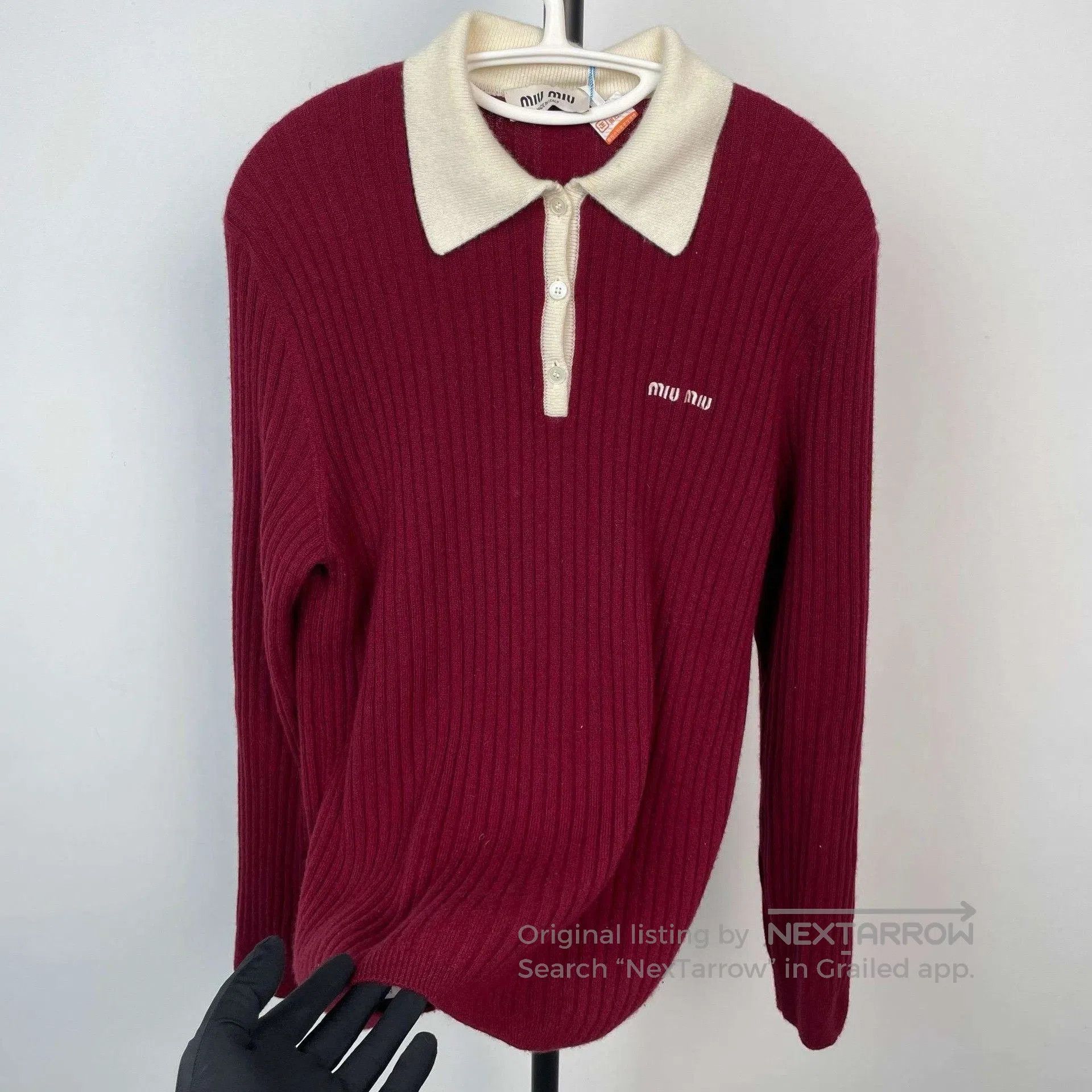 Miu Miu Miu Miu Red Polo Knit Top. Size M / US 6-8 / IT 42-44 - 4 Thumbnail