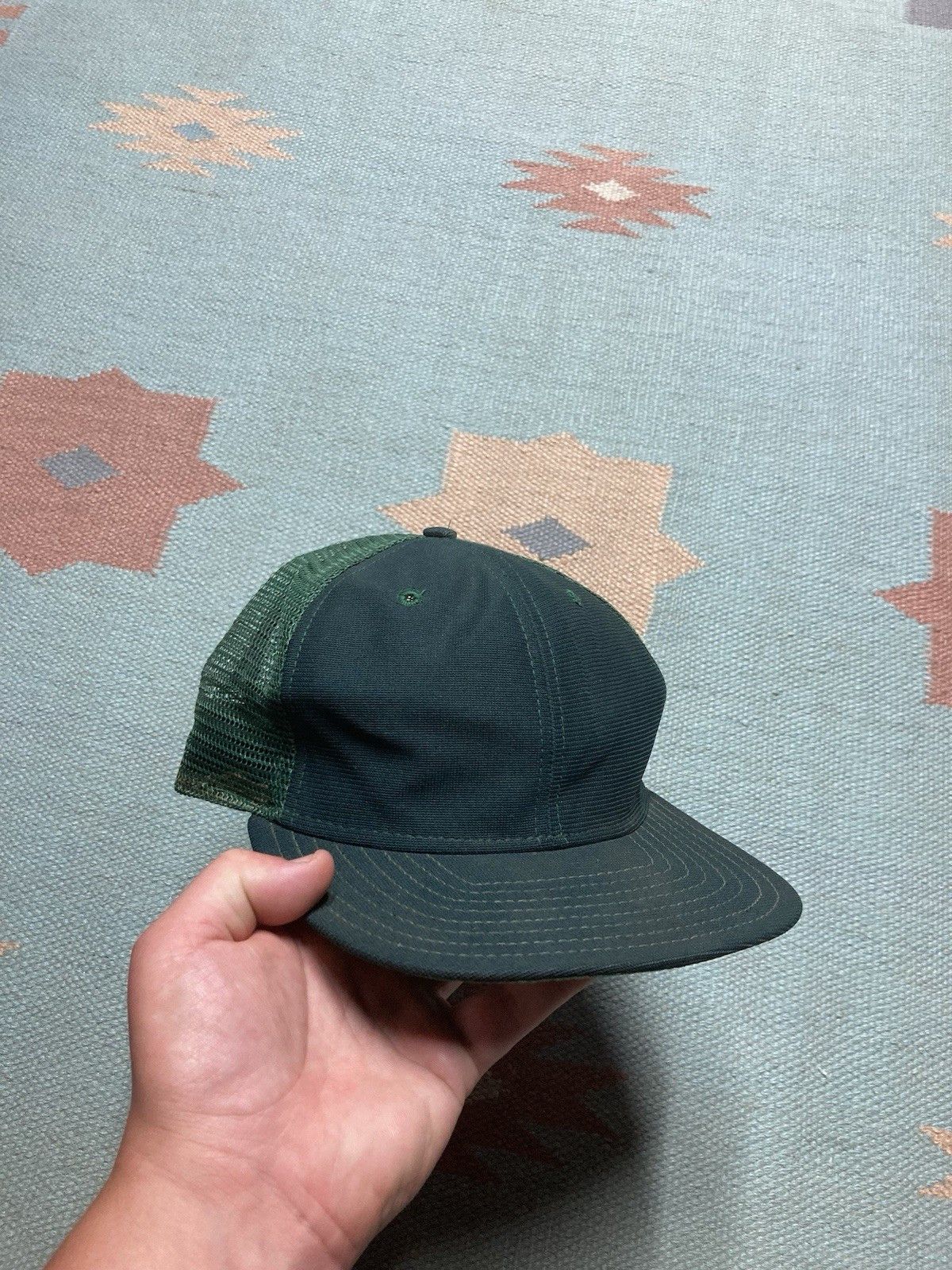 Vintage vtg 80s trucker hat new era pro blank forest green USA made Size ONE SIZE - 1 Thumbnail