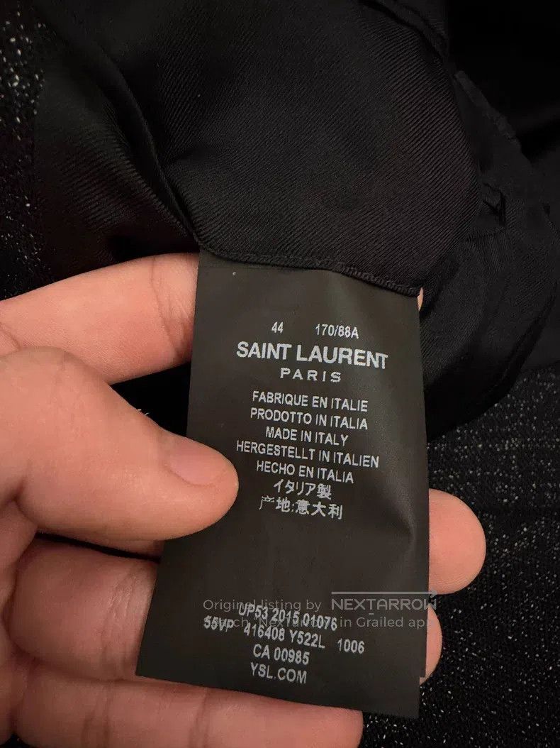 Saint Laurent Paris Saint Laurent Paris Black Wool and Linen Blended Suit Size US S / EU 44-46 / 1 - 6 Thumbnail