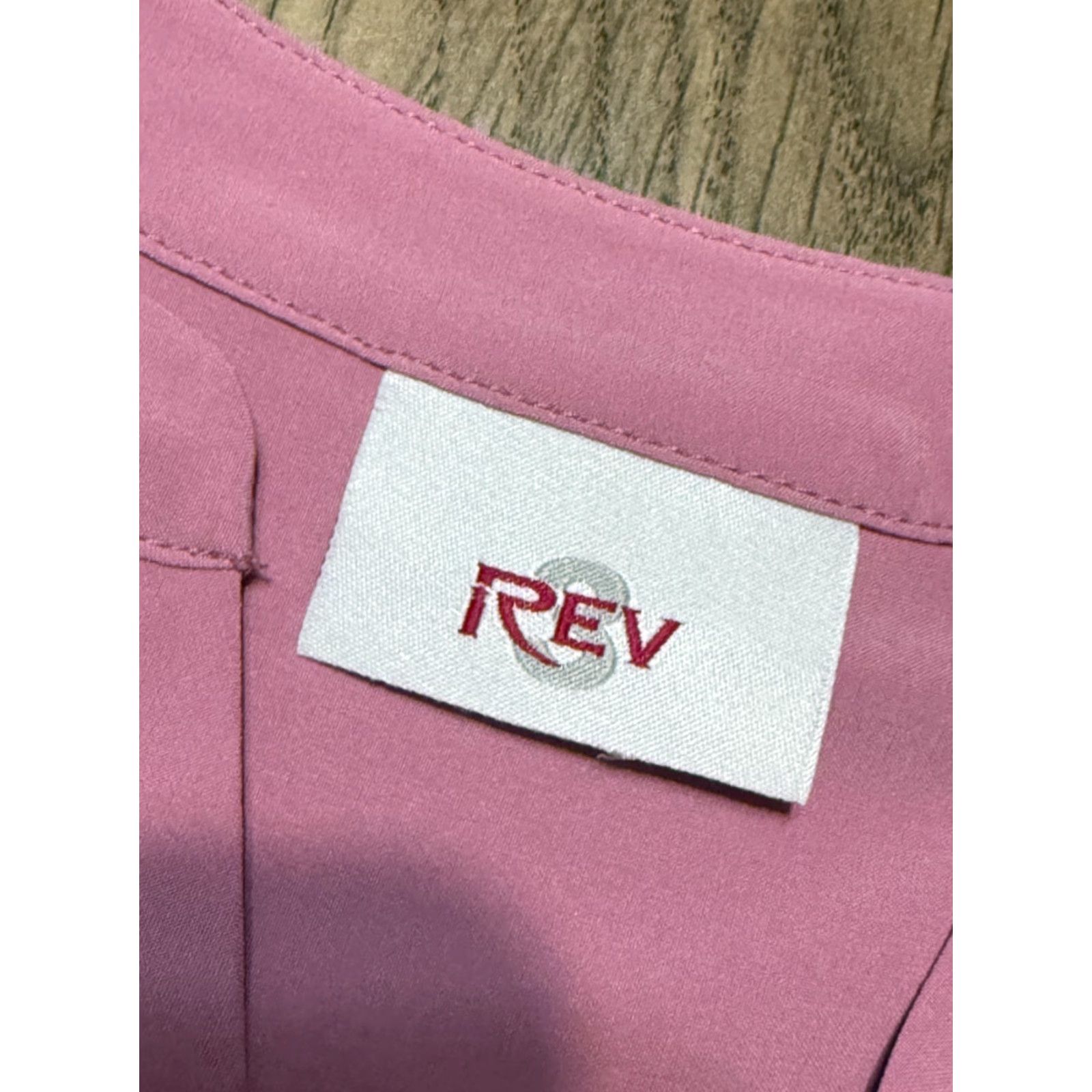 Vintage REV Blouse Women's XL Pink V-Neck Long Sleeve Shirt Casual Size XL / US 12-14 / IT 48-50 - 5 Thumbnail