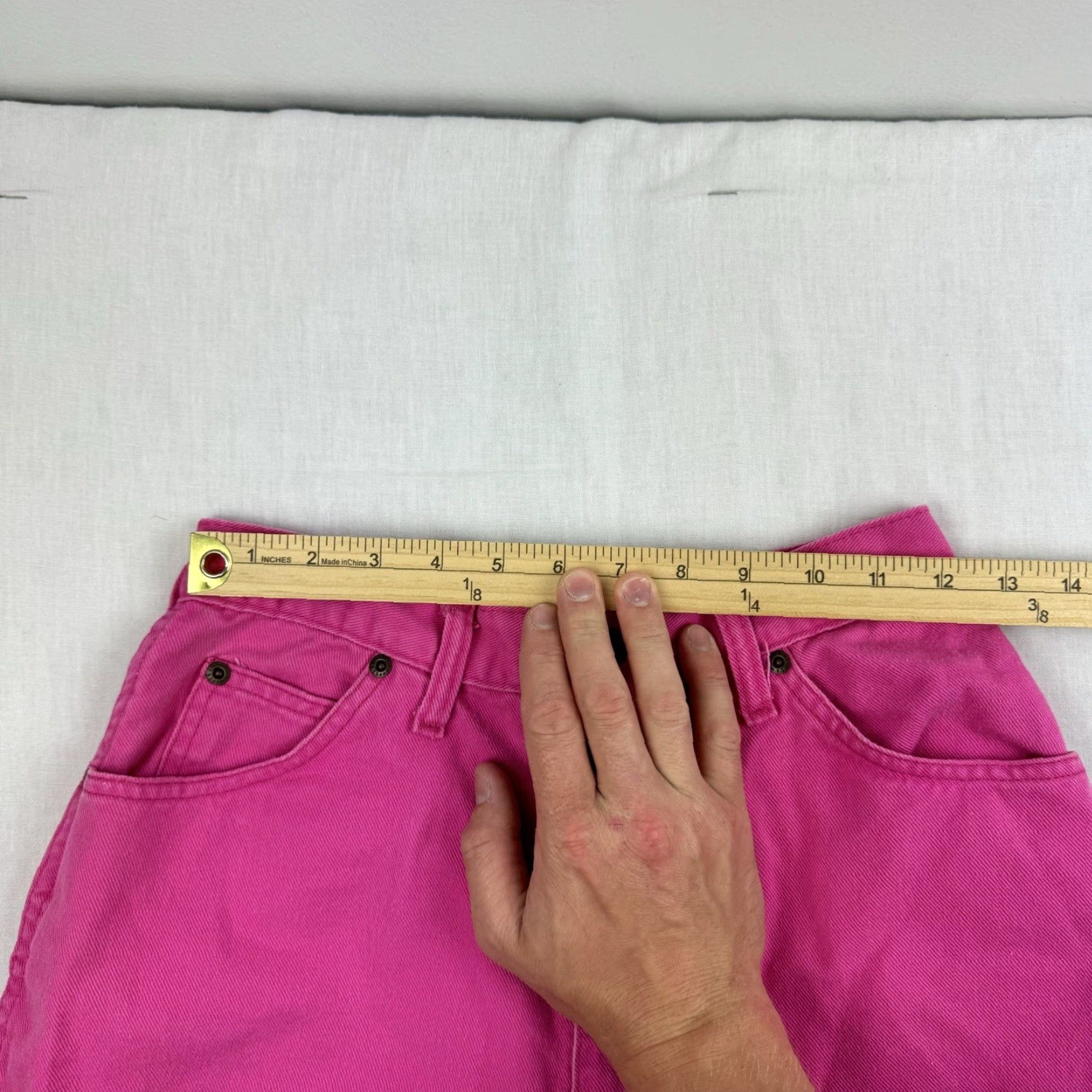 Vintage VINTAGE Congo Jeans Shorts Womens 10 Hipster 80s High Waist Pink Denim 80s Barbie USA Womens Size 32" / US 10 / IT 46 - 7 Thumbnail