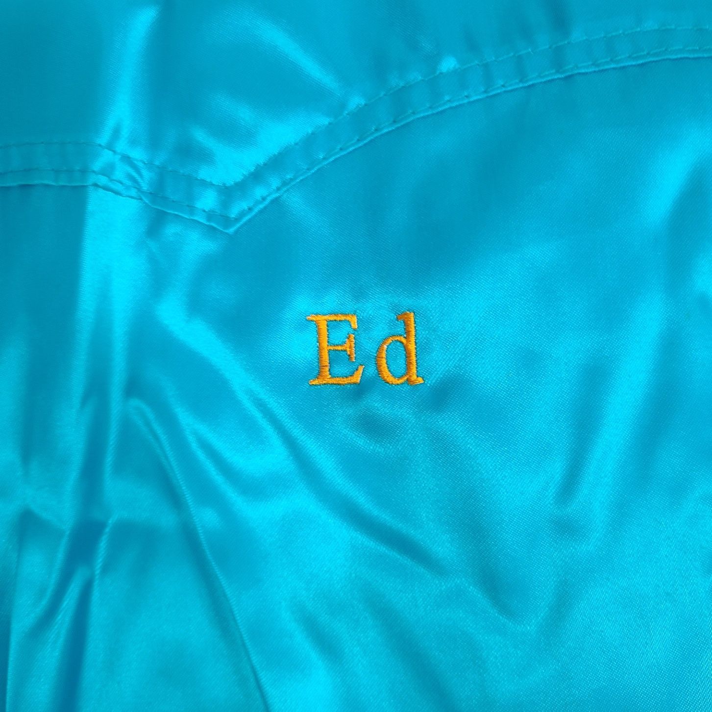 Vintage Vintage 80s West Ark blue satin embroidered windbreaker 2xl Size US XXL / EU 58 / 5 - 2 Thumbnail