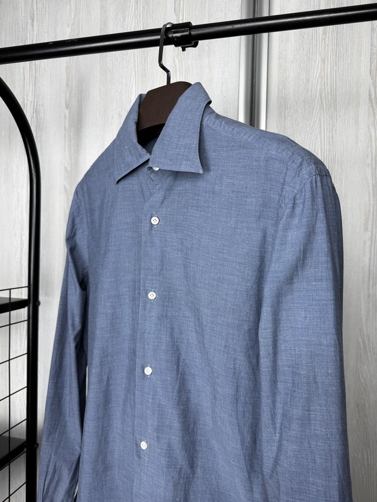 Other Sannino Napoli blue cotton solid classic ls shirt size 16 41 Size US L / EU 52-54 / 3 - 4 Thumbnail