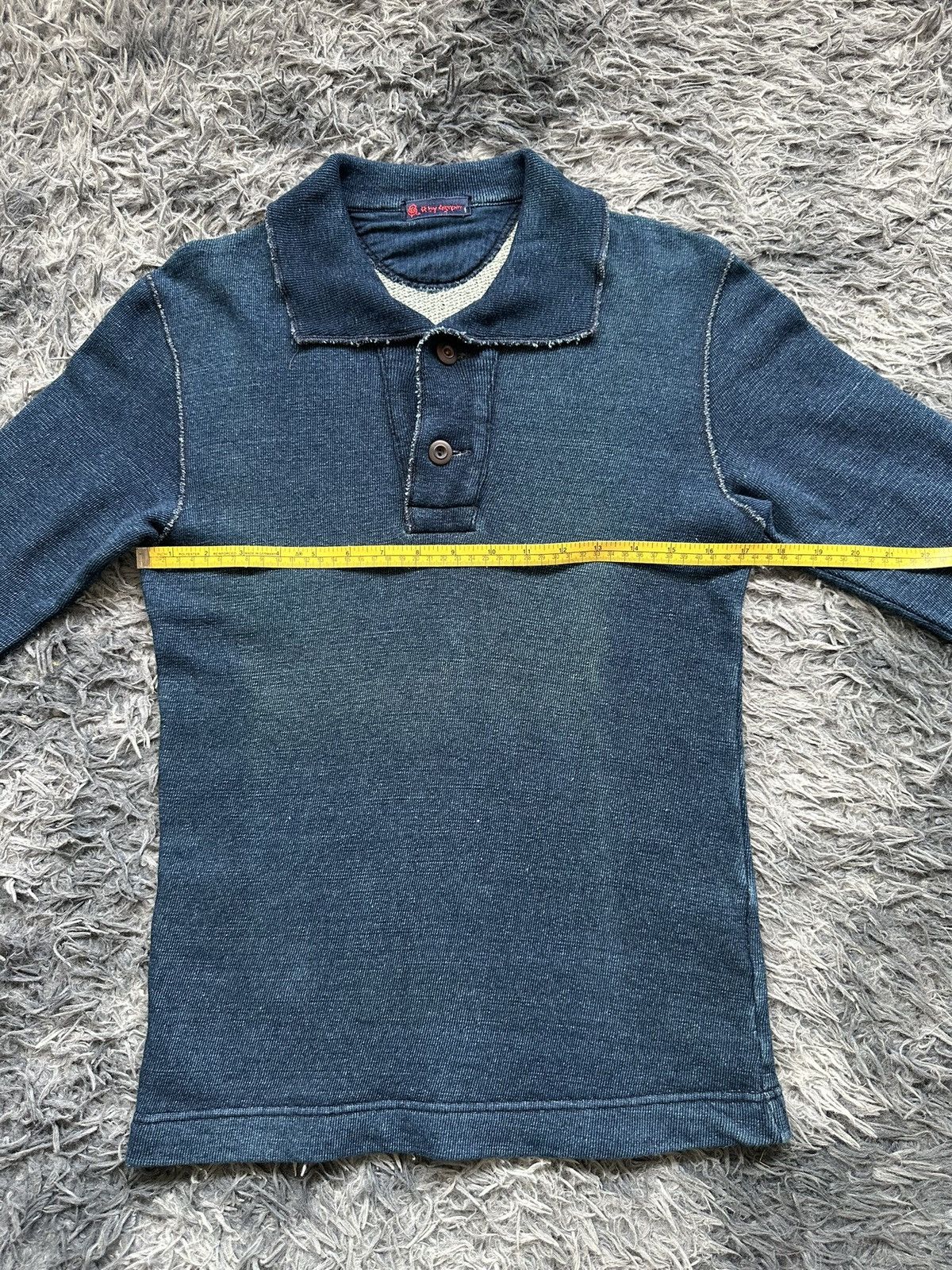45rpm 00’s R by 45RPM indigo dyed polo long sleeve Size US S / EU 44-46 / 1 - 16 Thumbnail