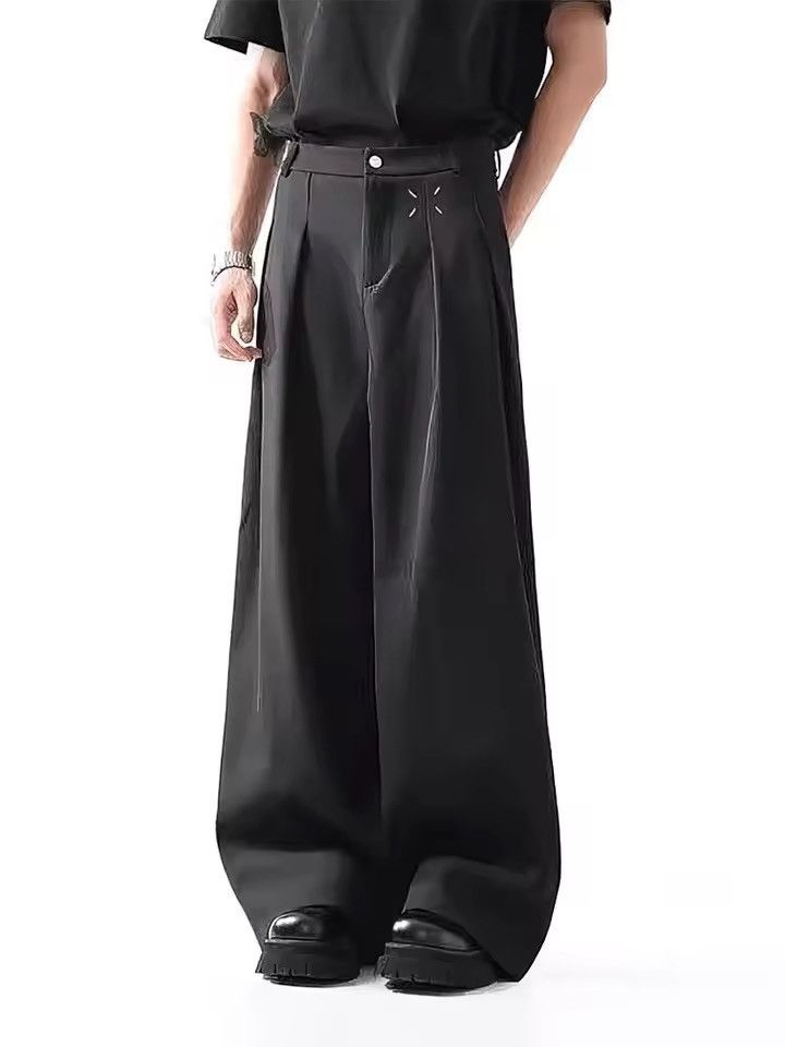 Vintage Extreme Wide Leg Pleated Trousers Baggy Pant Size US 37 - 5 Thumbnail