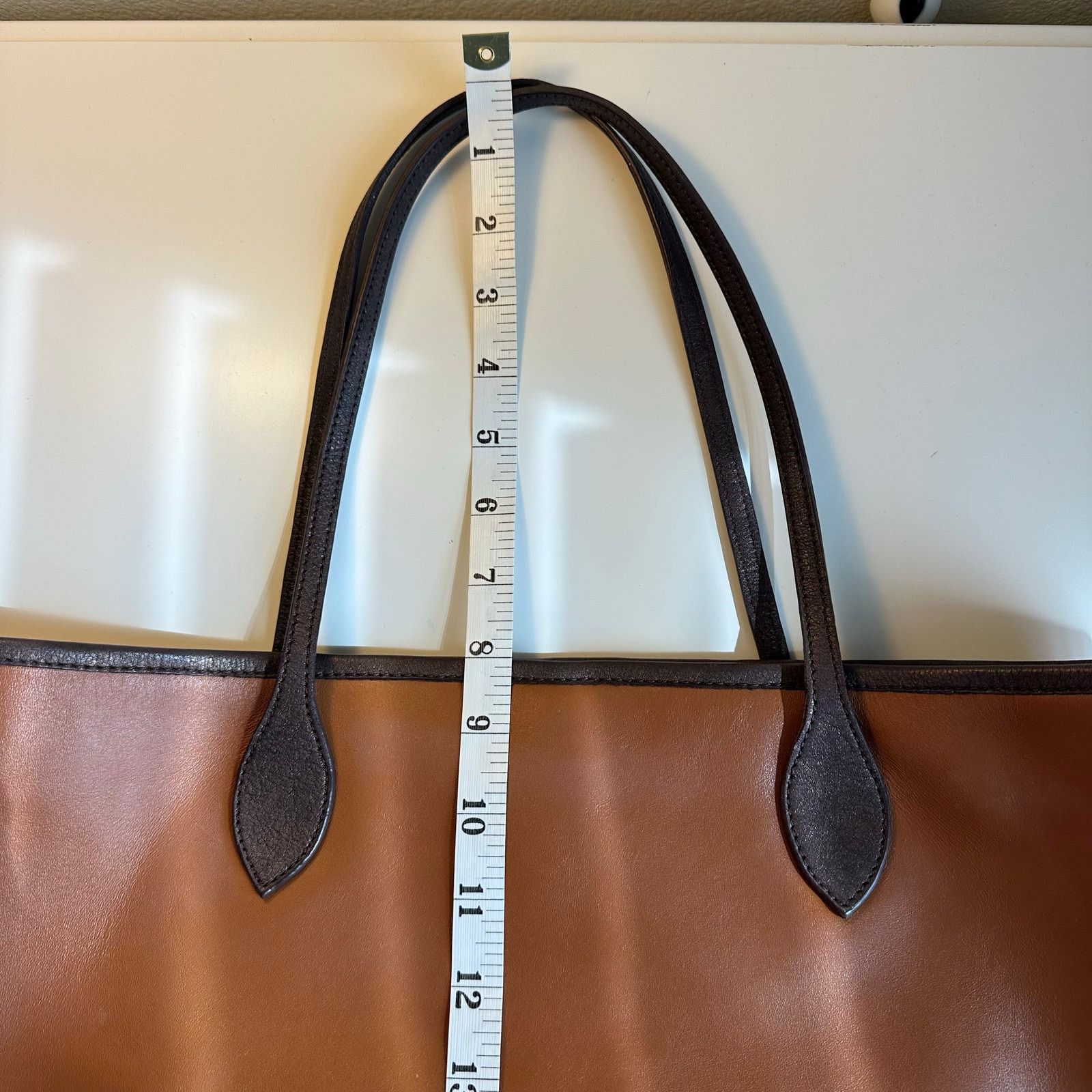 Other Genuine Leather Tote Batik Print Fabric Lined Handmade Size ONE SIZE - 4 Thumbnail