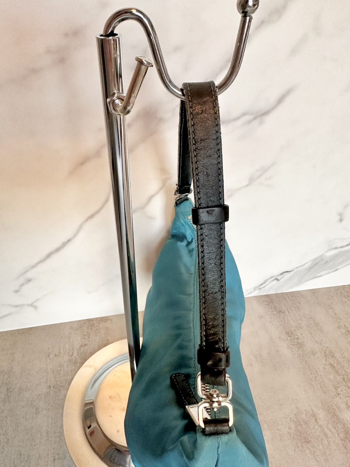 Prada Blue Prada Nylon and Leather Pochette Size ONE SIZE - 6 Thumbnail