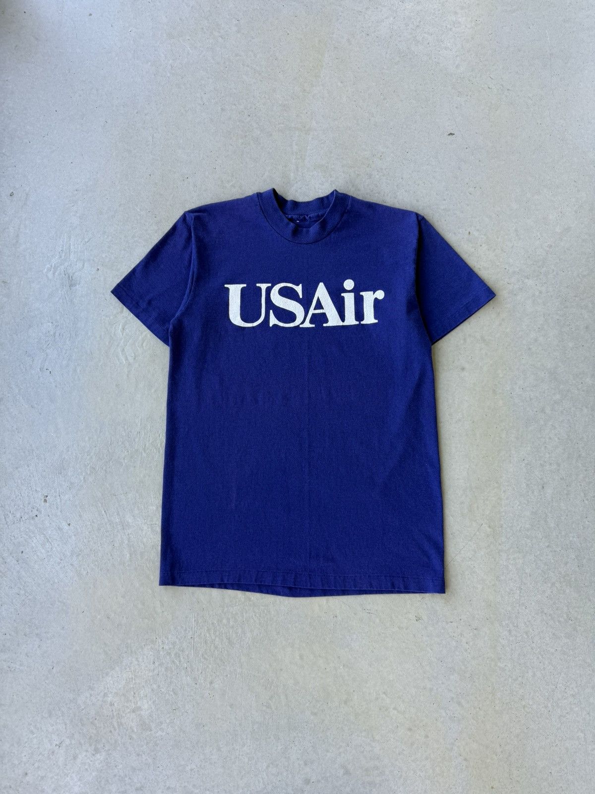 Vintage Vintage 1980s USAir Script Promo T-Shirt Size US M / EU 48-50 / 2 - 1 Thumbnail