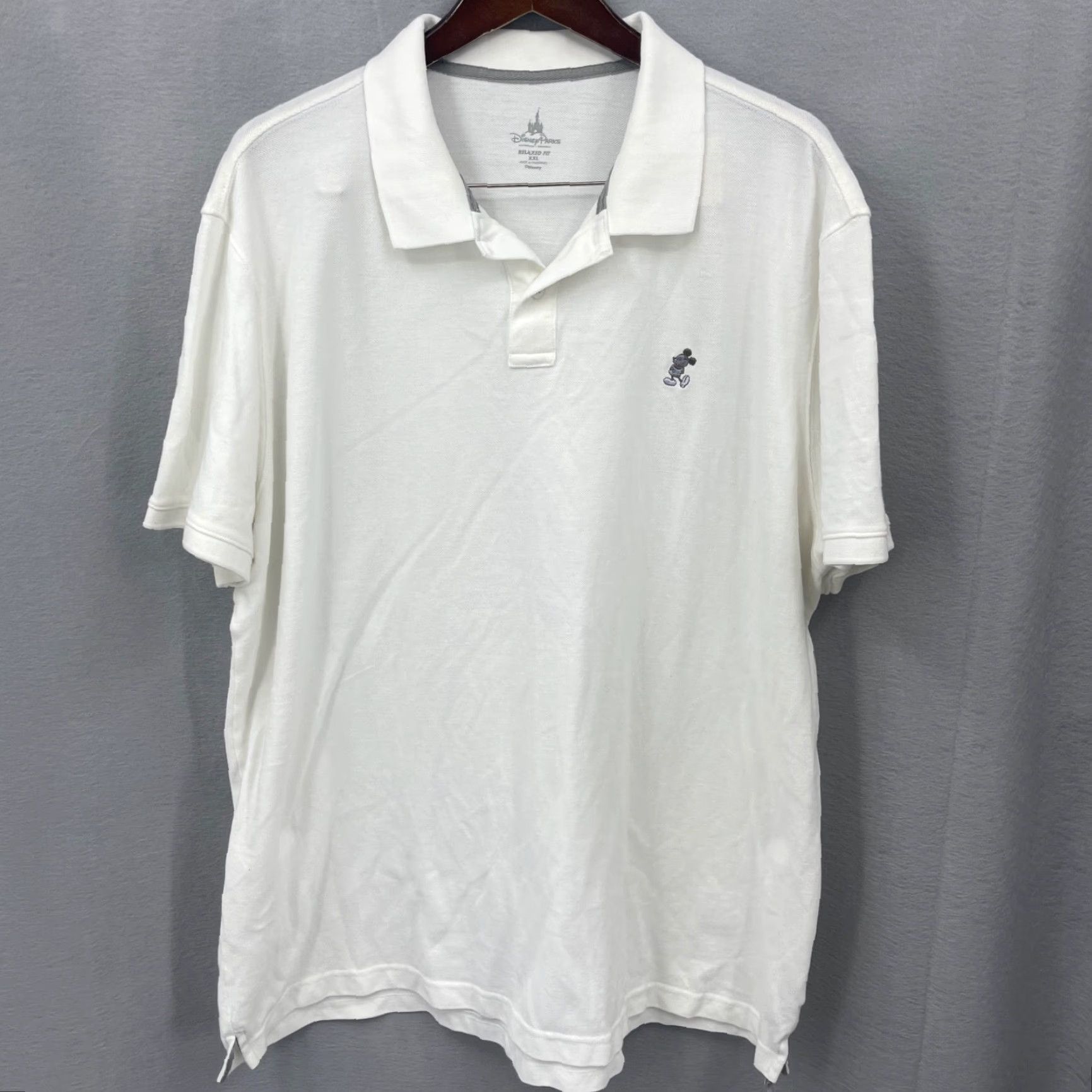 Disney Disney Parks Shirt Mens XXL White Mickey Mouse Logo Short Sleeve Pique Polo Size US XXL / EU 58 / 5 - 2 Thumbnail
