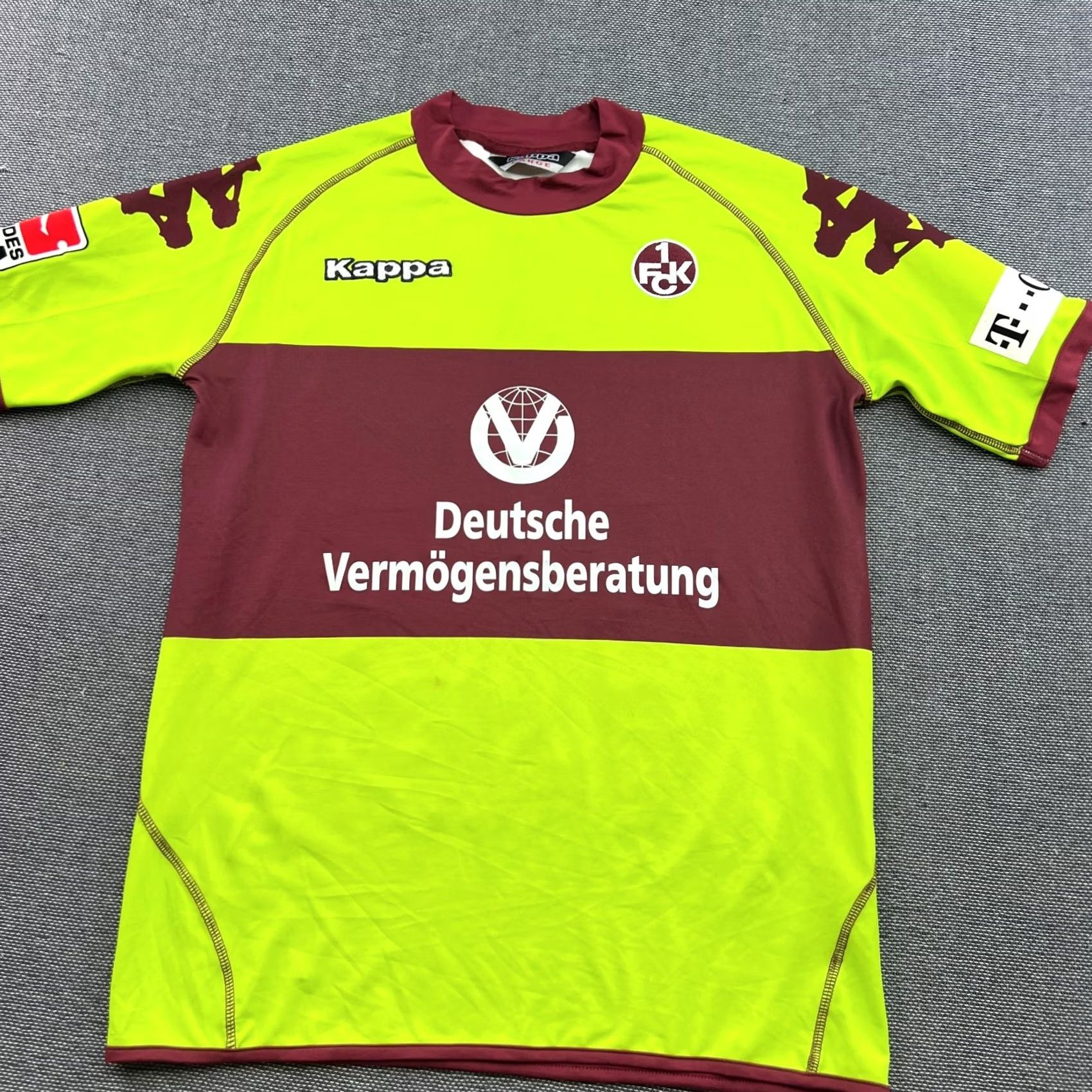 Kappa Kappa Kaiserslautern 2006 2007 Away Josh Simpson Match Worn Football Jersey XL Multicolor Short Sleeve Pullover Round Neck Men Sports Football Jersey Size US L / EU 52-54 / 3 - 3 Thumbnail