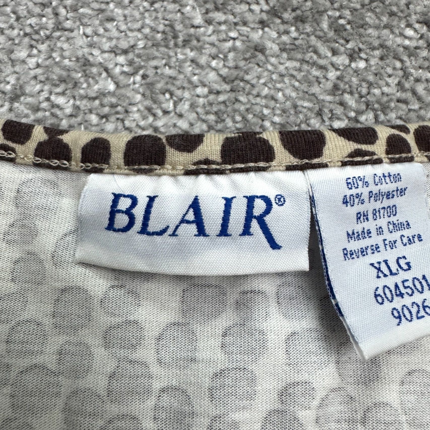 Blair Blair Leopard T-Shirt Womens XL Brown Animal Print Short Sleeve Casual Stretch Size XL / US 12-14 / IT 48-50 - 5 Thumbnail