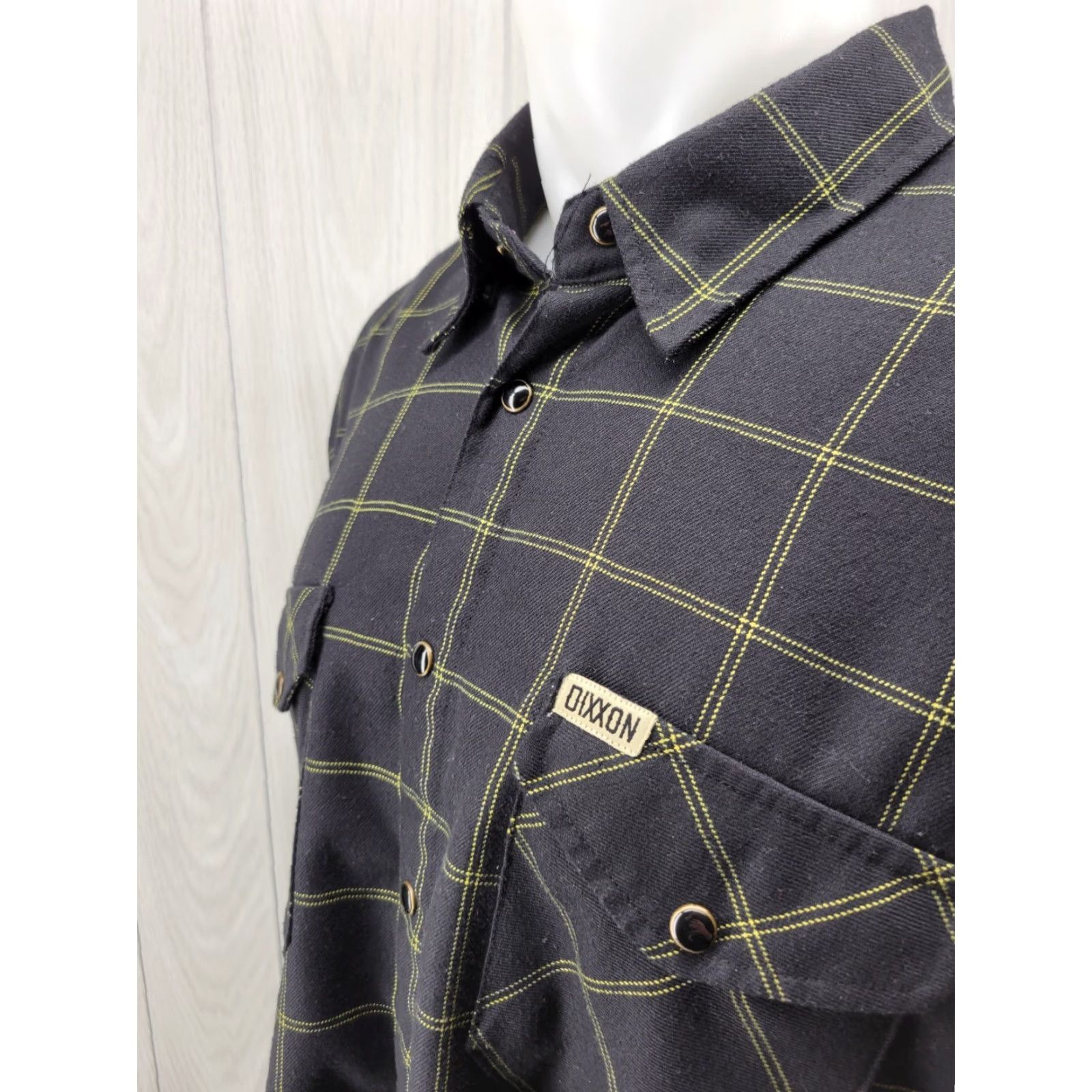 Vintage Dixxon Flannel Stay Gold Mens XL Black Gold Plaid Pearl Snap Long Sleeve Shirt Size US XL / EU 56 / 4 - 3 Thumbnail