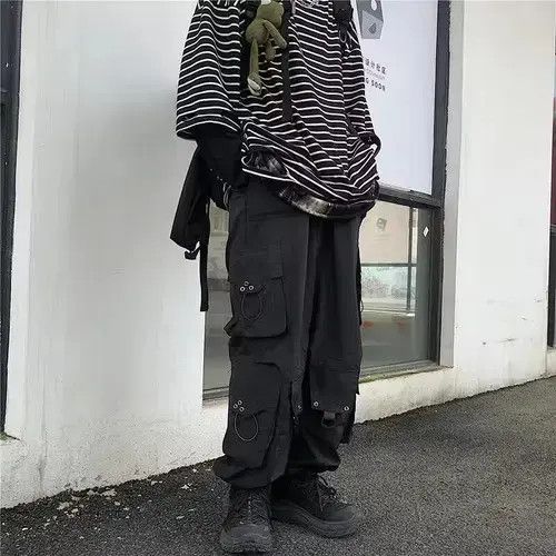 Other Black Cargo HipHop Punk Oversize Wide Leg Trousers Size US 30 / EU 46 - 3 Thumbnail