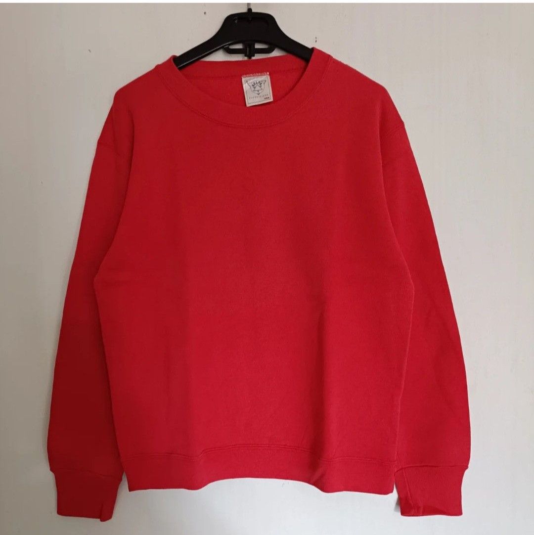 Delta Vintage 90s USA delta 50 50 solid red crewneck Size US S / EU 44-46 / 1 - 1 Thumbnail