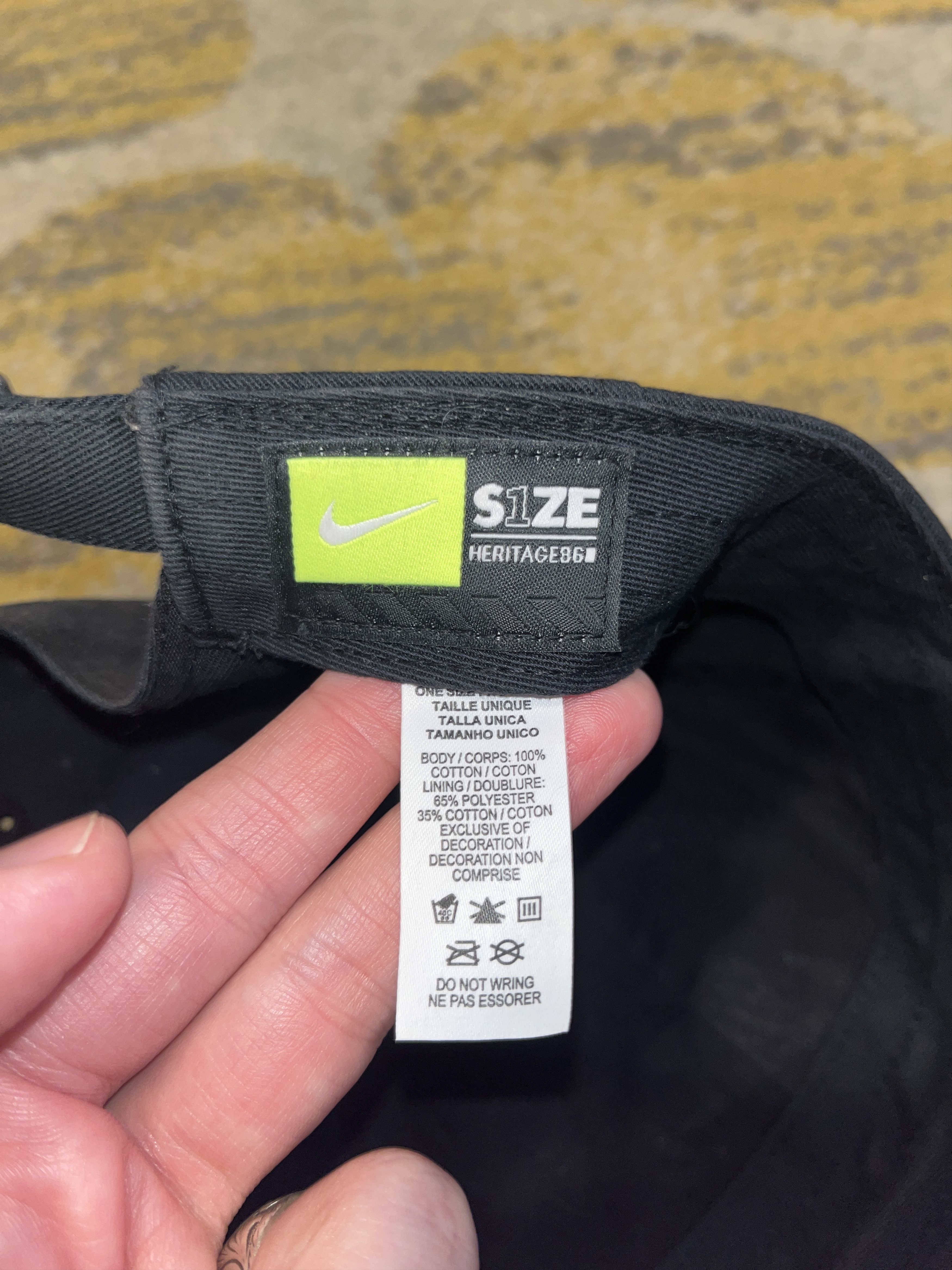 Nike Nike Heritage 86 Adjustable Black Hat White Swoosh OSFA Size ONE SIZE - 6 Thumbnail