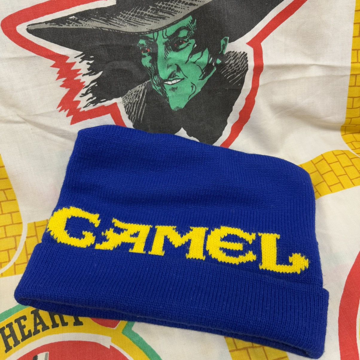 90s Camel Cigarettes Spell Out Wool Blend Knit Winter Beanie Hat