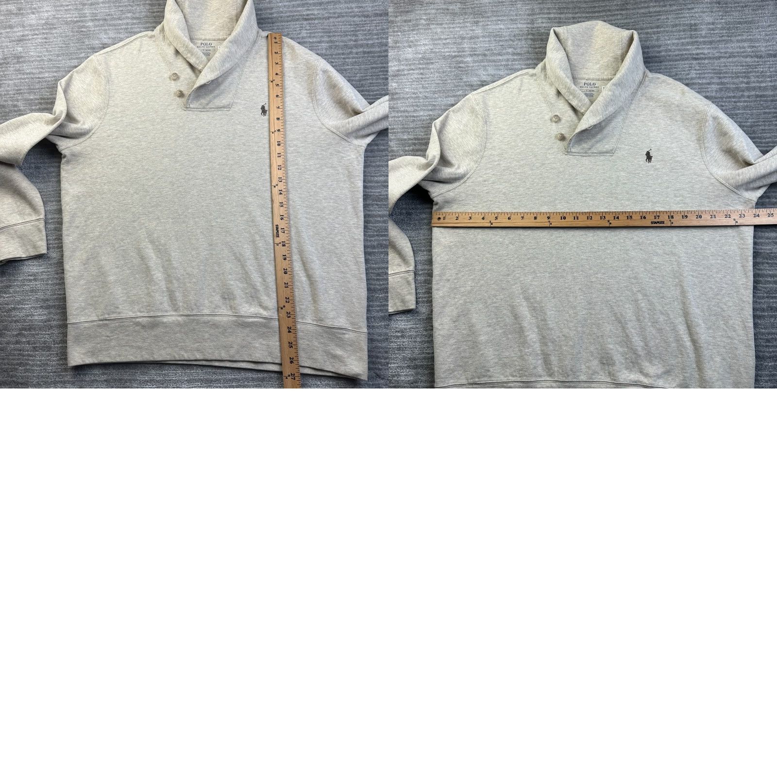 Polo Ralph Lauren Polo Ralph Lauren Sweater Mens Large Beige Tan Embroidered Pony Shawl Collar Knit Pullover Size US L / EU 52-54 / 3 - 8 Thumbnail