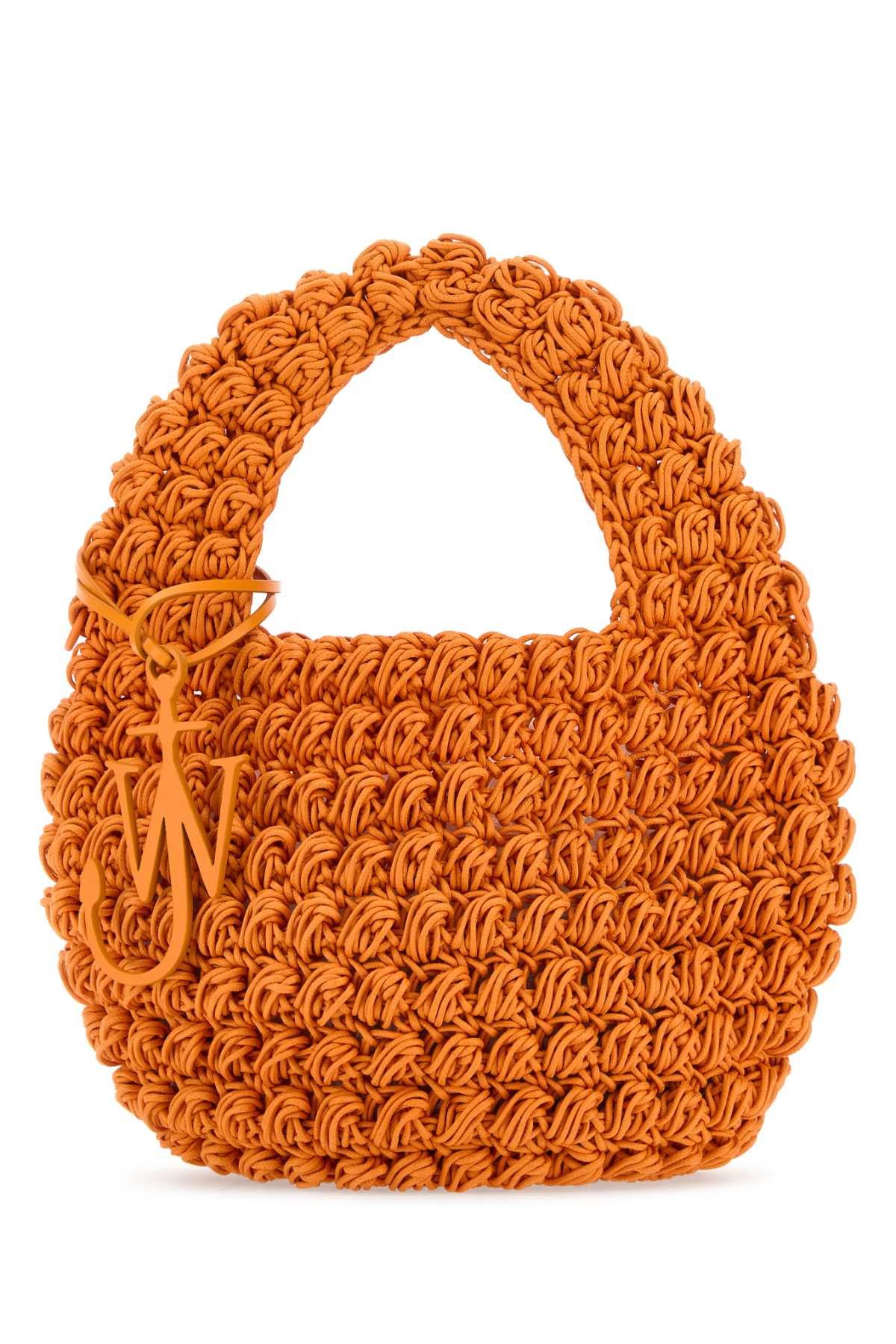 image of J W Anderson Orange Knit Popcorn Handbag, Women's