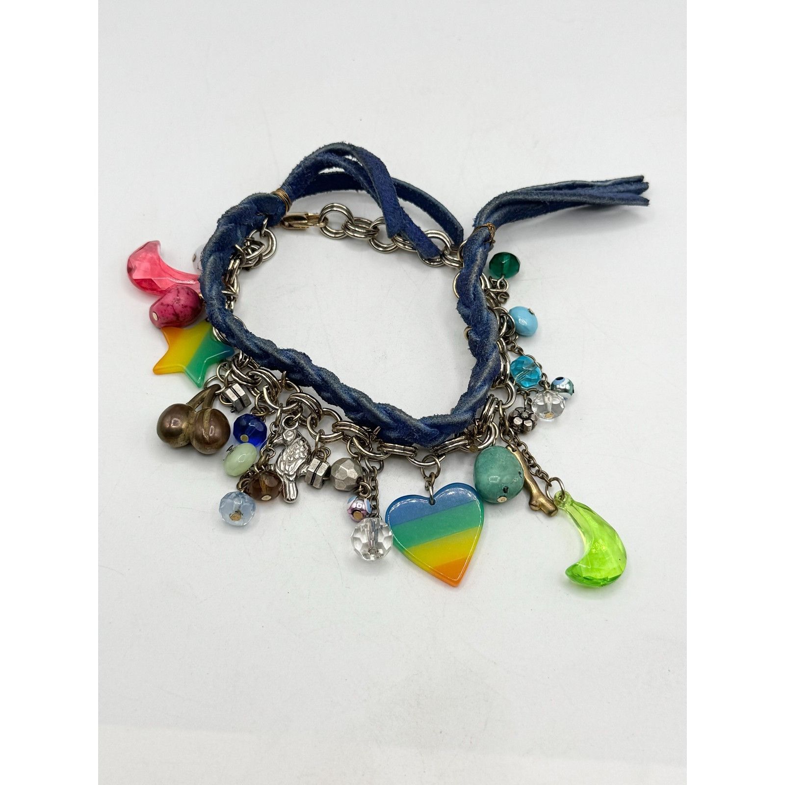 Vintage Vintage braided blue suede charm bracelet Size ONE SIZE - 2 Thumbnail
