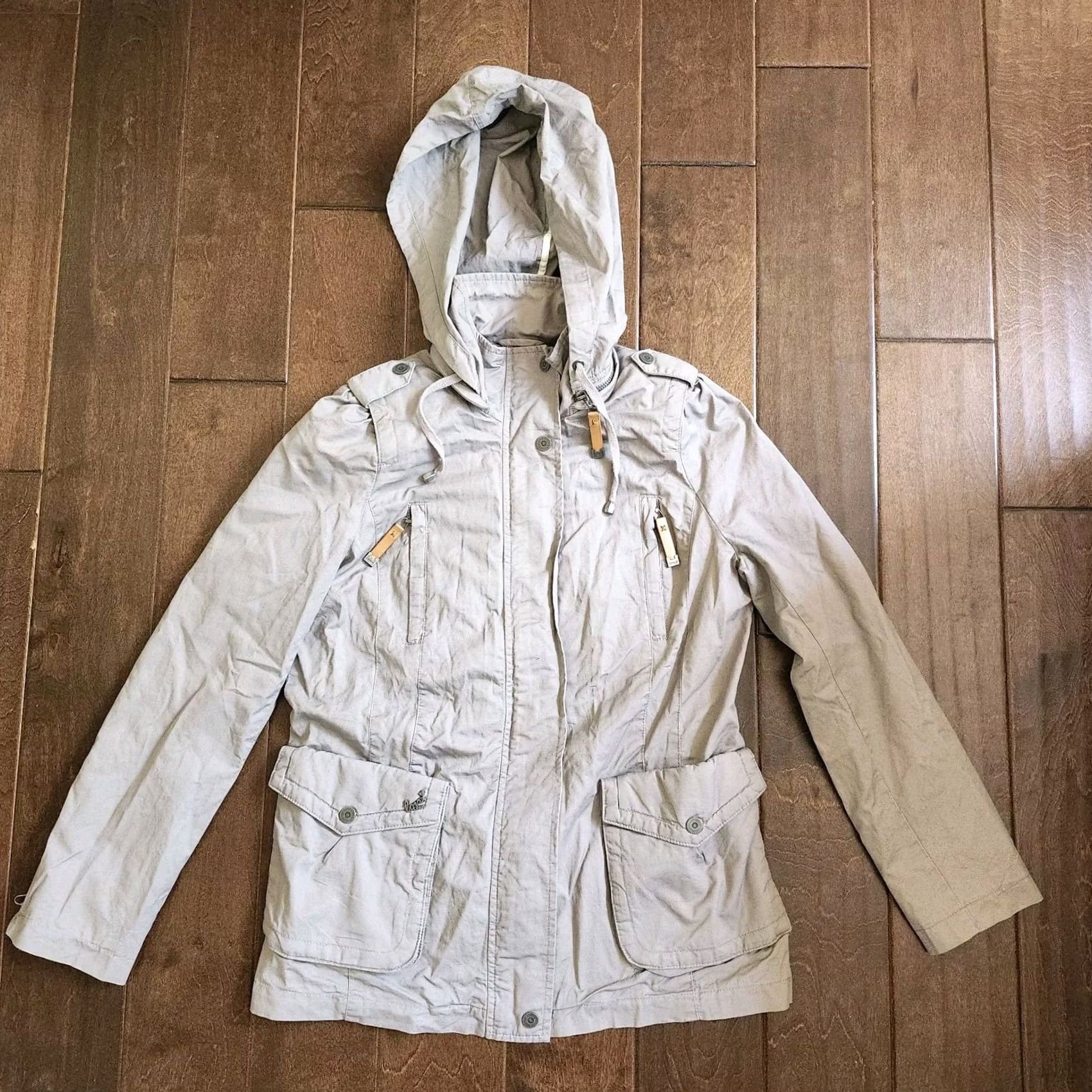 Vintage Only Love Collection Hoodie Women M Gray Full Zip Button Pocket Solid Relaxed Winter Fall Size M / US 6-8 / IT 42-44 - 2 Thumbnail