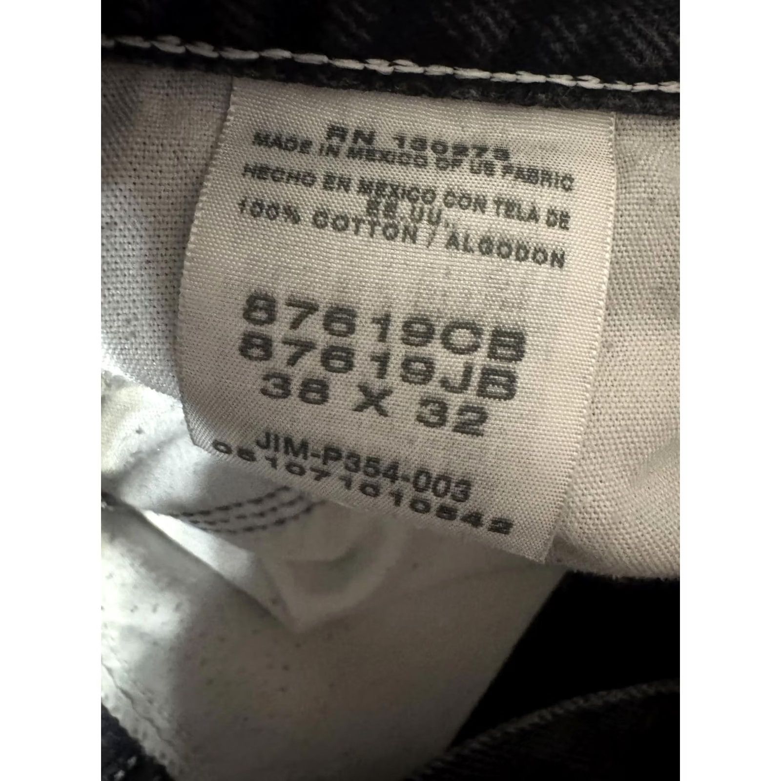 Denime Rustler Men's Black Denim Jeans Size 38x32 Straight Leg Button Closure Regular Waist 38 Inseam 32 Charcoal Wash Denim Solid Vintage No Be e? Size US 38 / EU 54 - 3 Thumbnail